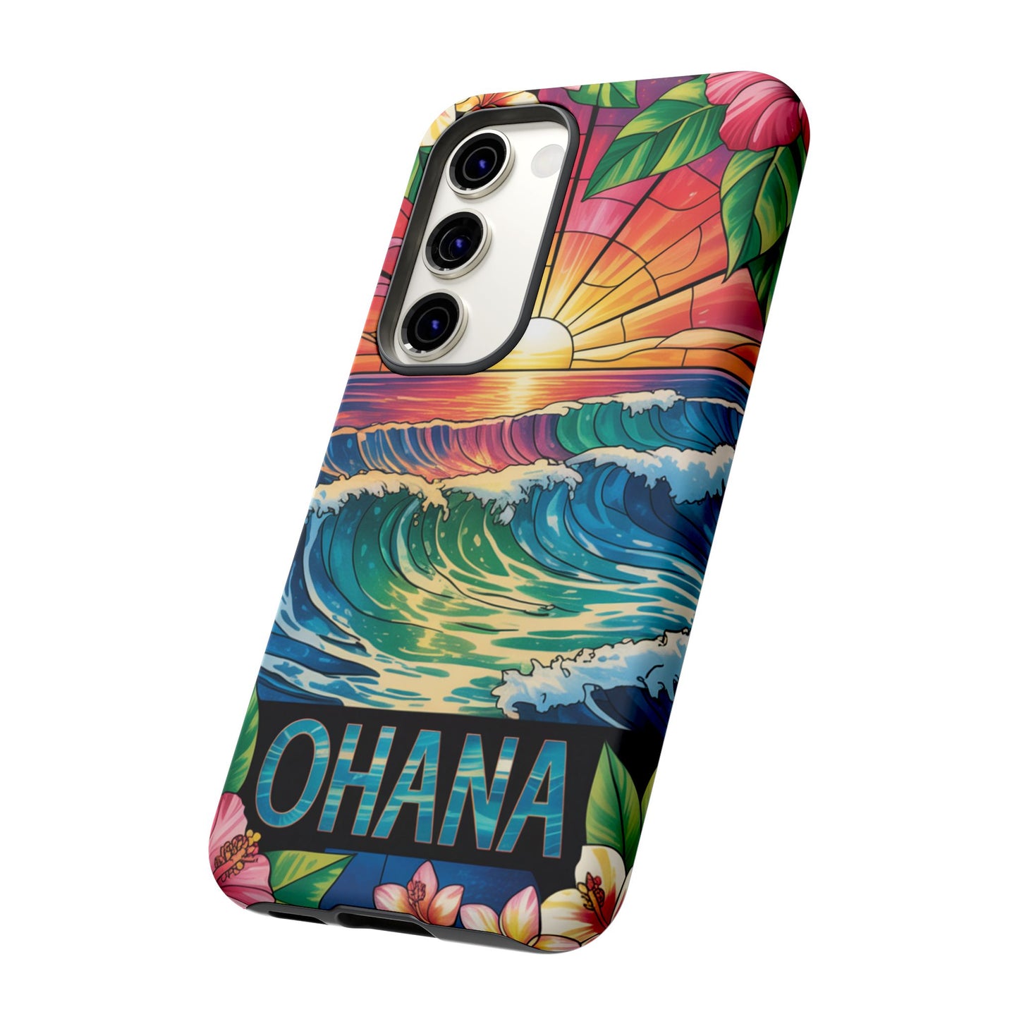 Samsung Galaxy Case Ohana Hawaiian Wave Phone Cover Sunset Tropical Beach Art Protective Case Gift for Samsung Lovers