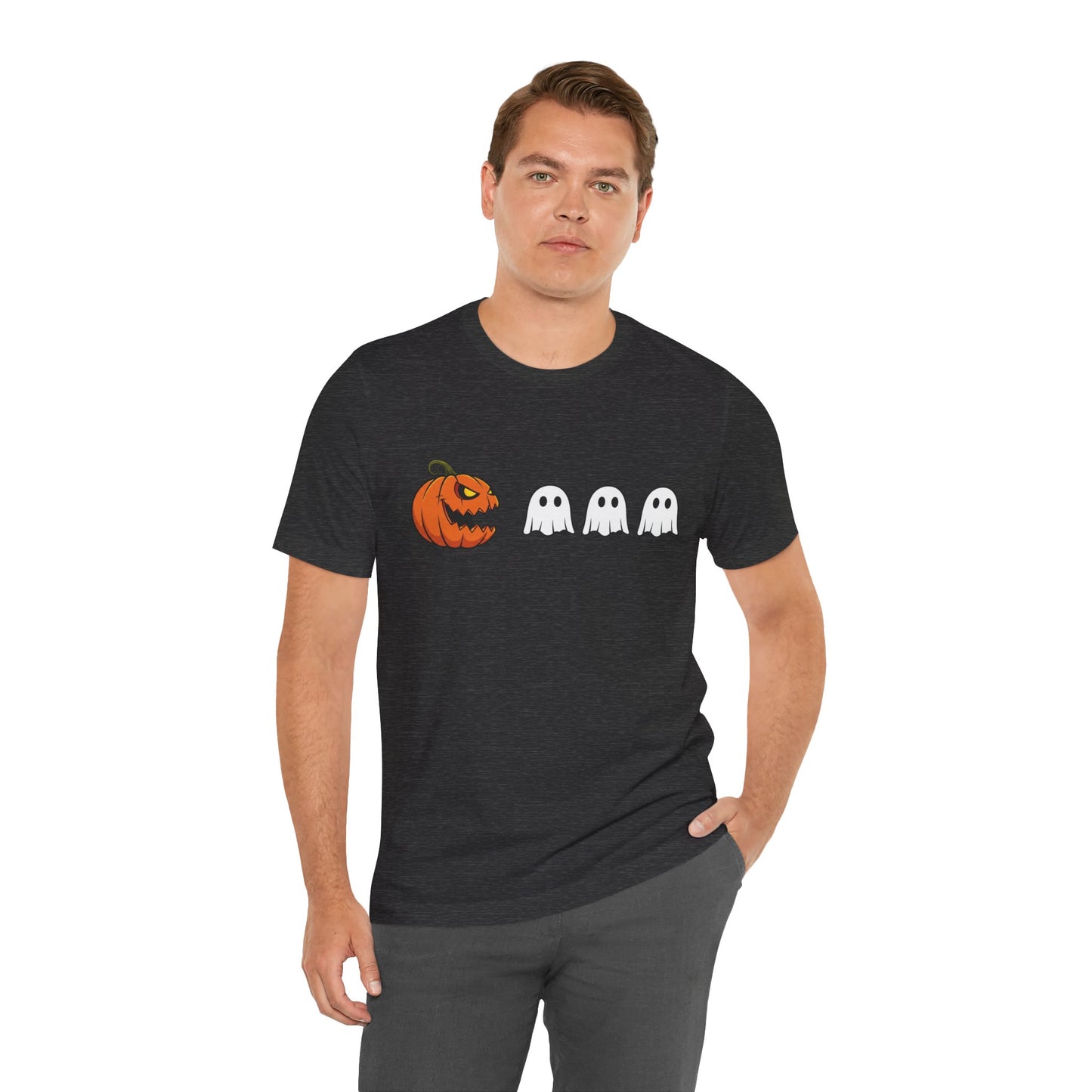 Pumpkin Pac-Man Shirt, Halloween Arcade Tee, Pumpkin Chase Ghosts Tee, Retro Gaming Halloween, Spooky Season Shirt, Vintage Game Pumpkin Top