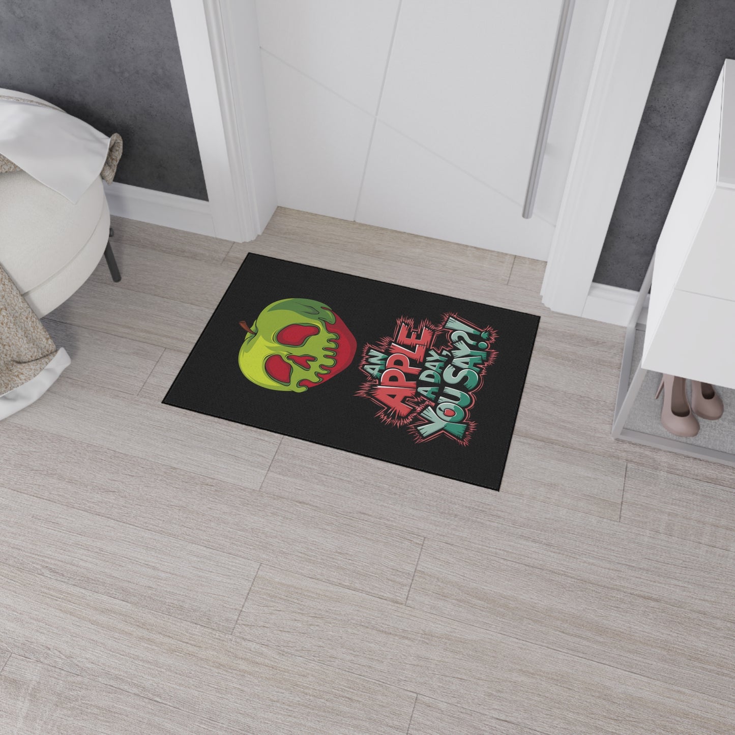 Floor Mat - Poison Apple 'An Apple a Day You Say' Fun Design