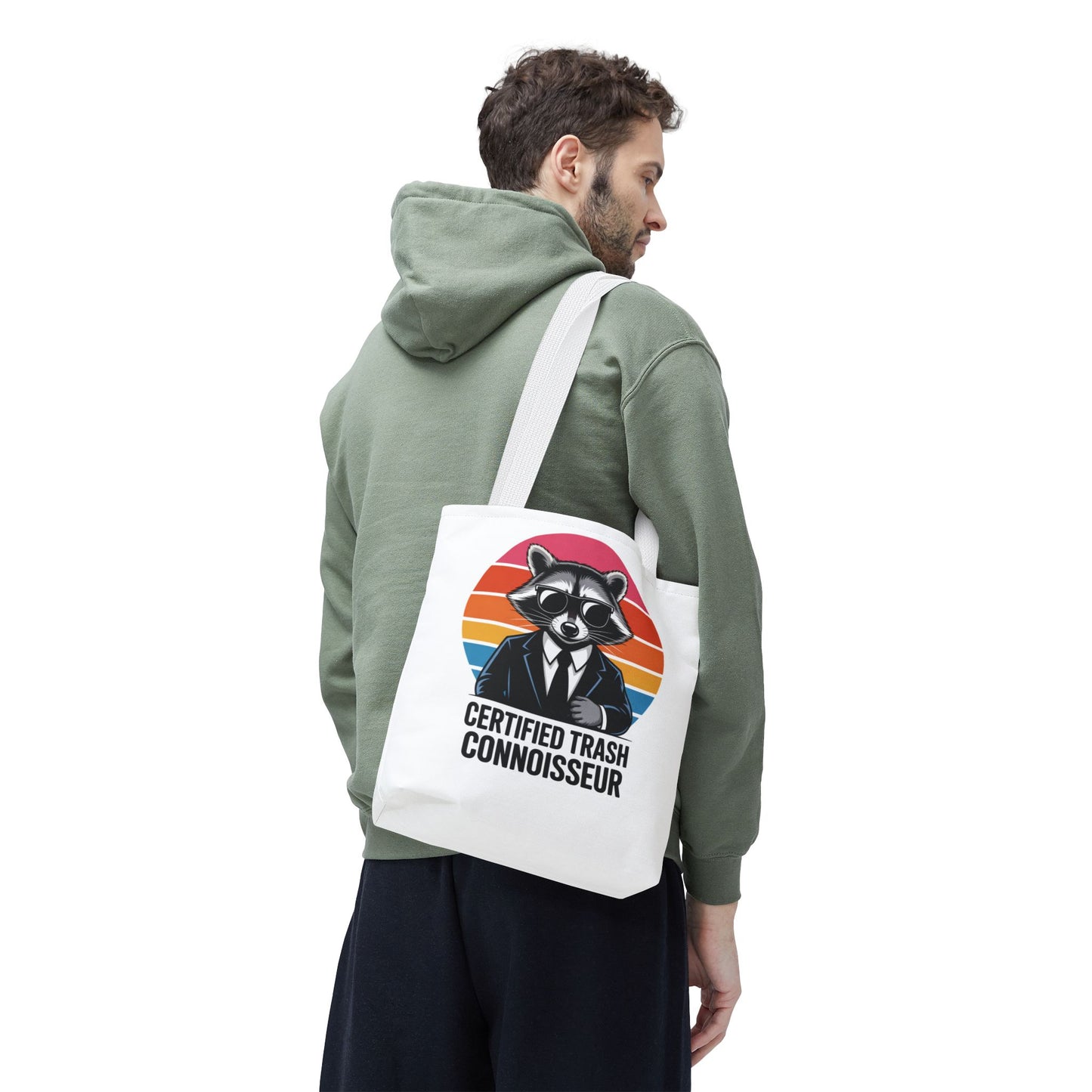 Certified Trash Connoisseur Raccoon Tote Bag Fun and Quirky Everyday Carry Trash Panda Bag