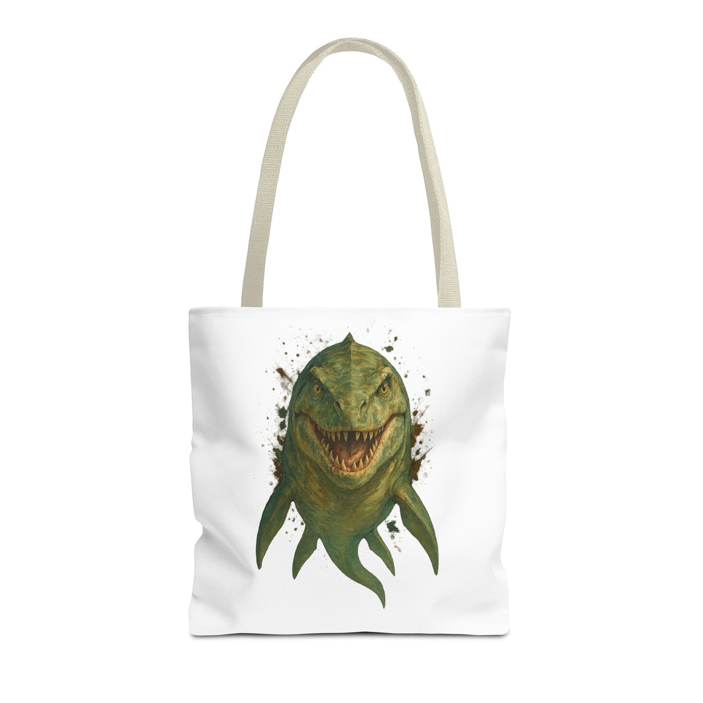 Watercolor Mosasaurus Tote Bag - Prehistoric Sea Monster Art, Dinosaur Ocean Reptile Gift, Eco Canvas Bag for Dino and Marine Fans