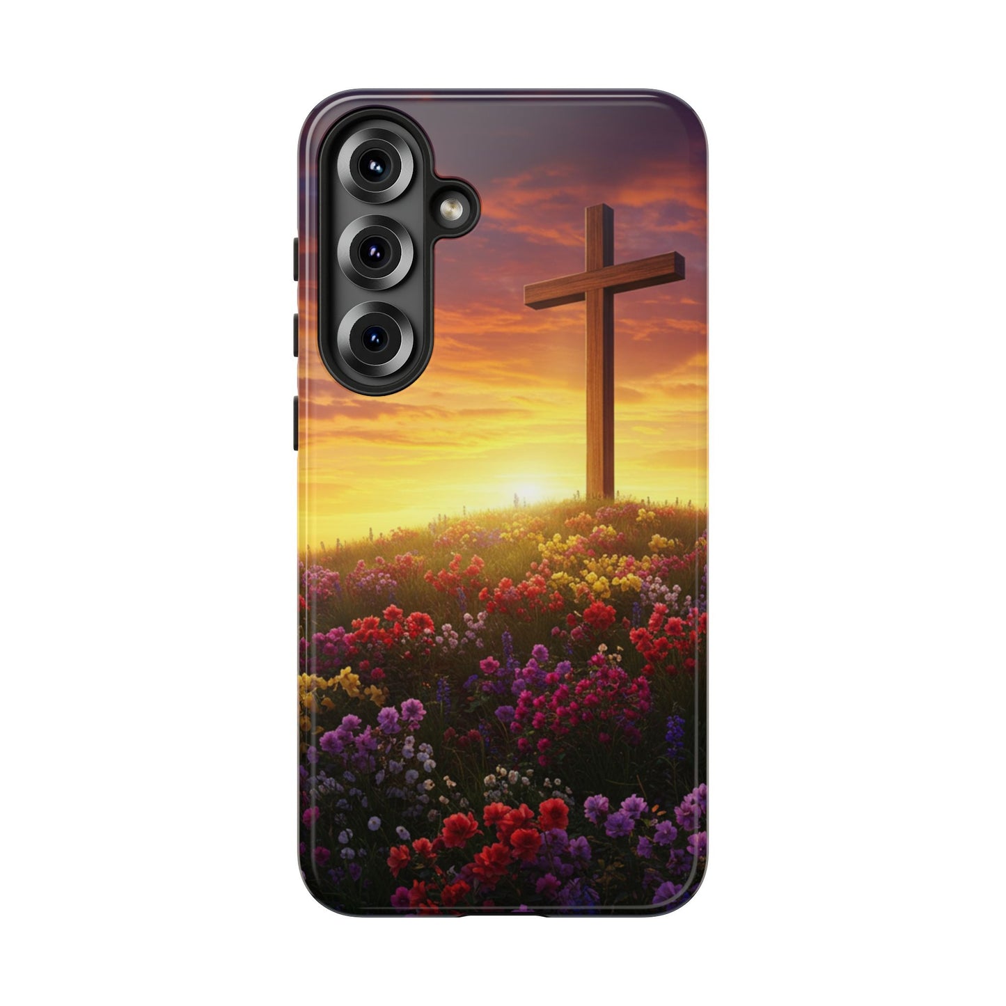 Samsung Phone Case Cross on a Hill Painting Christian Phone Case Cross Samsung Case