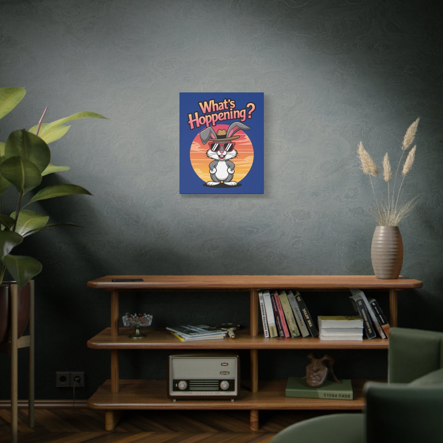 What's Hoppening Canvas Art; Bunny Art; Rabbit Canvas