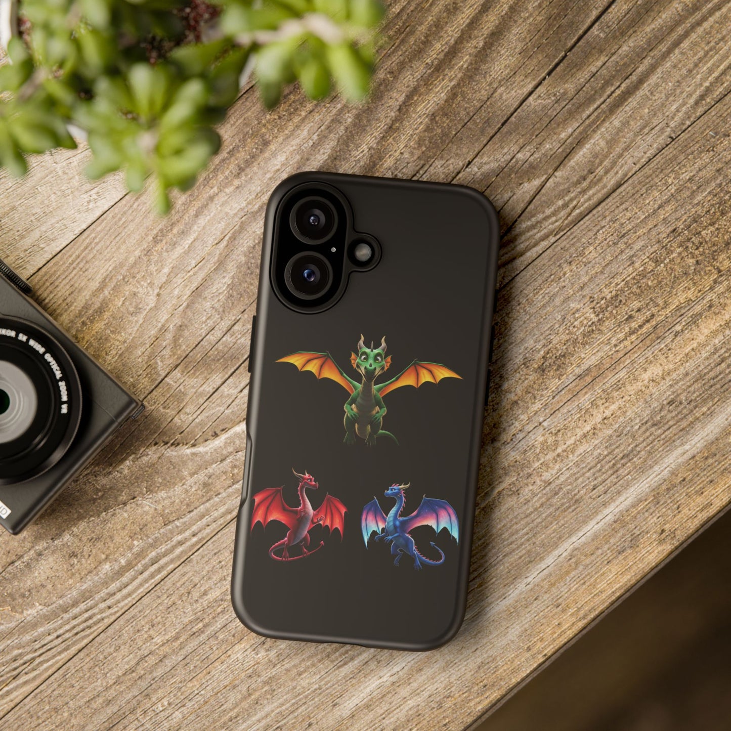 Vibrant Fantasy Dragon iPhone Case - Tough Armor Cover for iPhone 15/14/13 - Colorful Mythical Wings Gift for Dragon Lovers