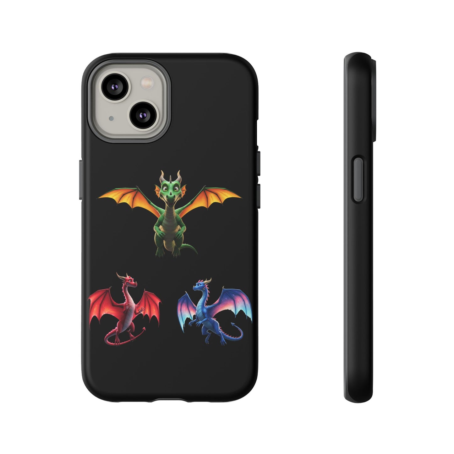 Vibrant Fantasy Dragon iPhone Case - Tough Armor Cover for iPhone 15/14/13 - Colorful Mythical Wings Gift for Dragon Lovers