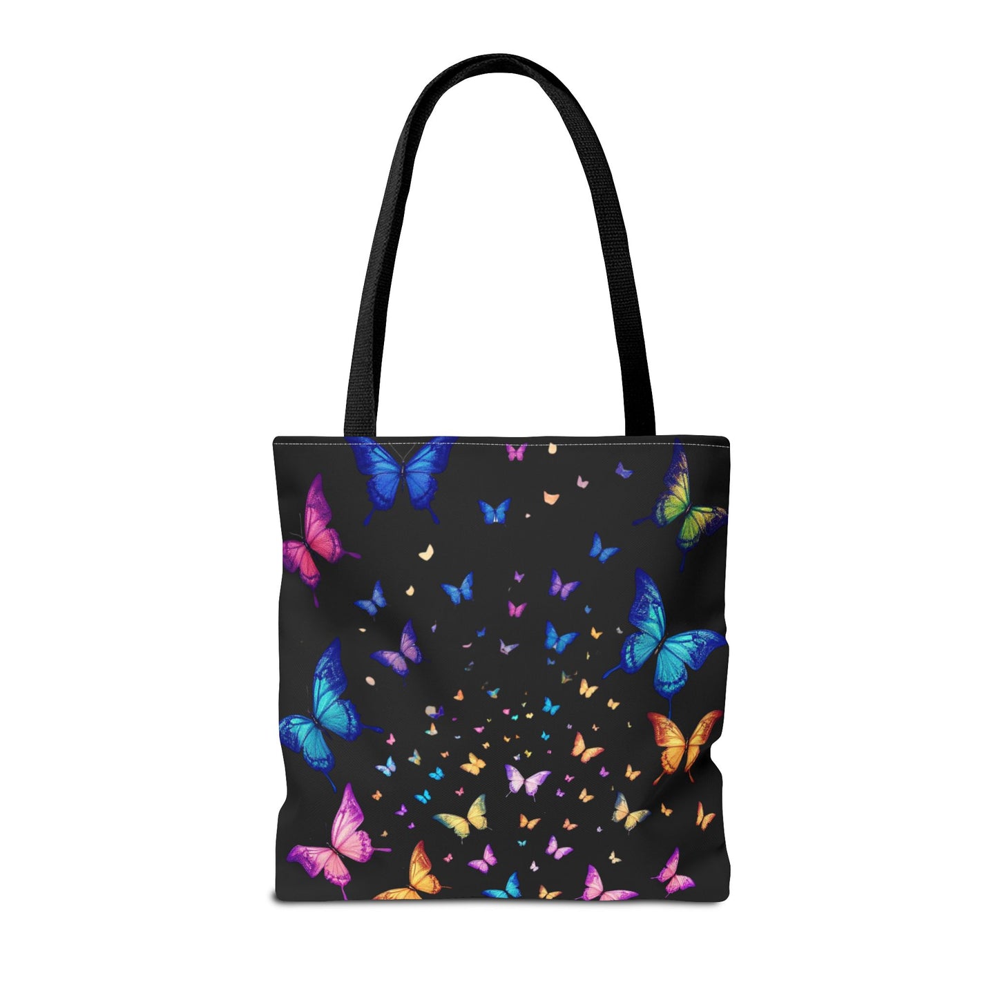 Butterfly Swarm Tote Bag – Colorful Rainbow Butterfly Tote, Aesthetic Canvas Bag, Nature-Inspired Gift, Magical Reusable Eco Purse