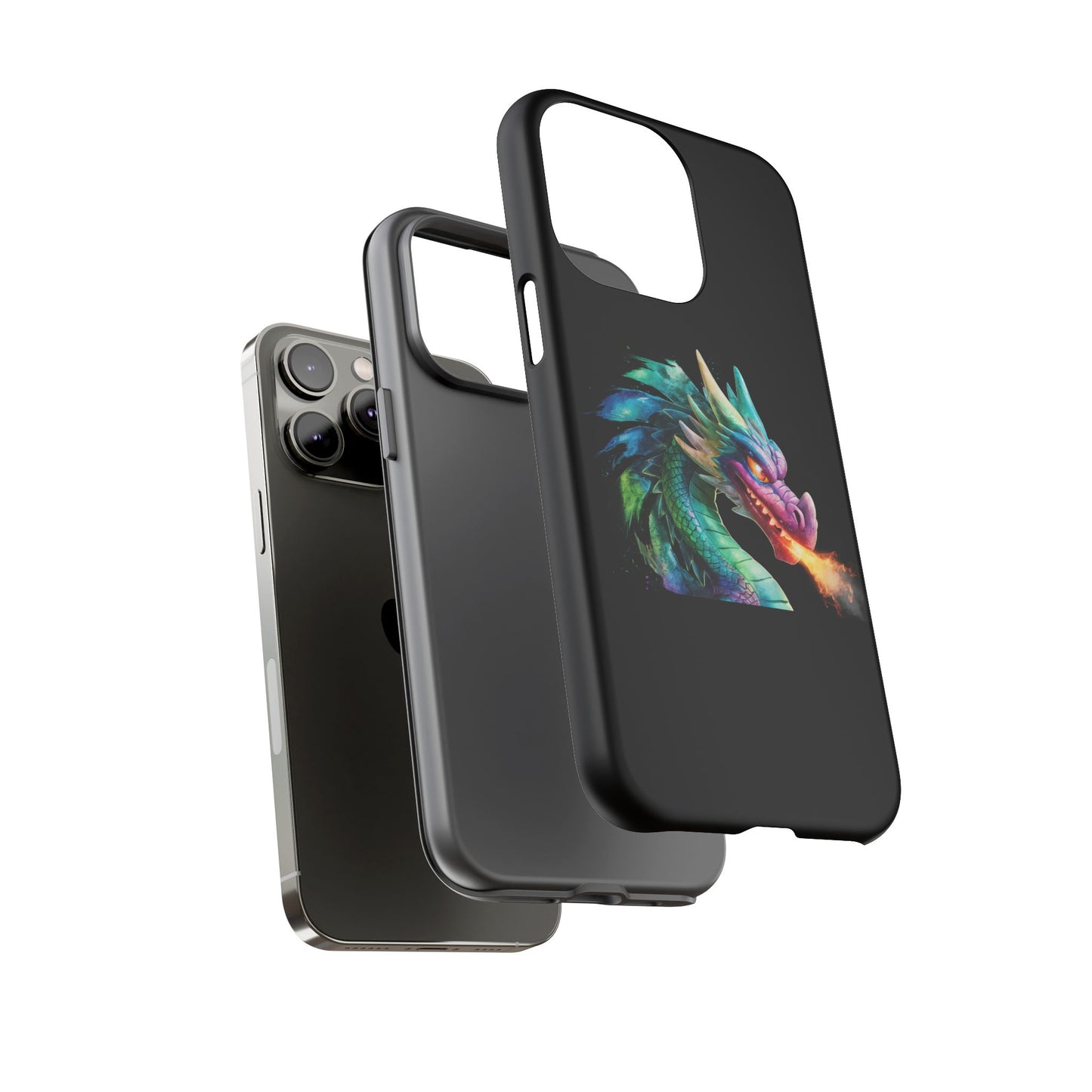 Dragon iPhone Case - Fantasy Fire-Breathing Art Protective Cover - Bookish Dark Academia Aesthetic Gift for Teens and Adults