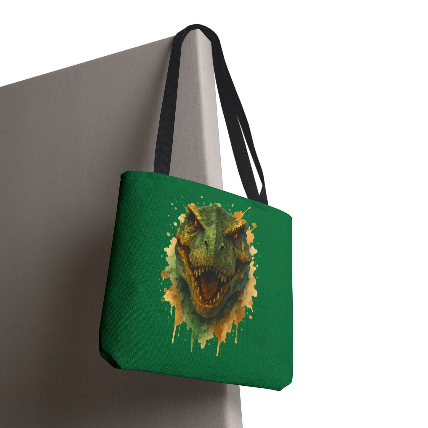 Watercolor T-Rex Tote Bag - Eco Canvas Dino Shopper, Dinosaur Lover Gift, Book Bag, Reusable Grocery Tote - Aesthetic Paleontology Art