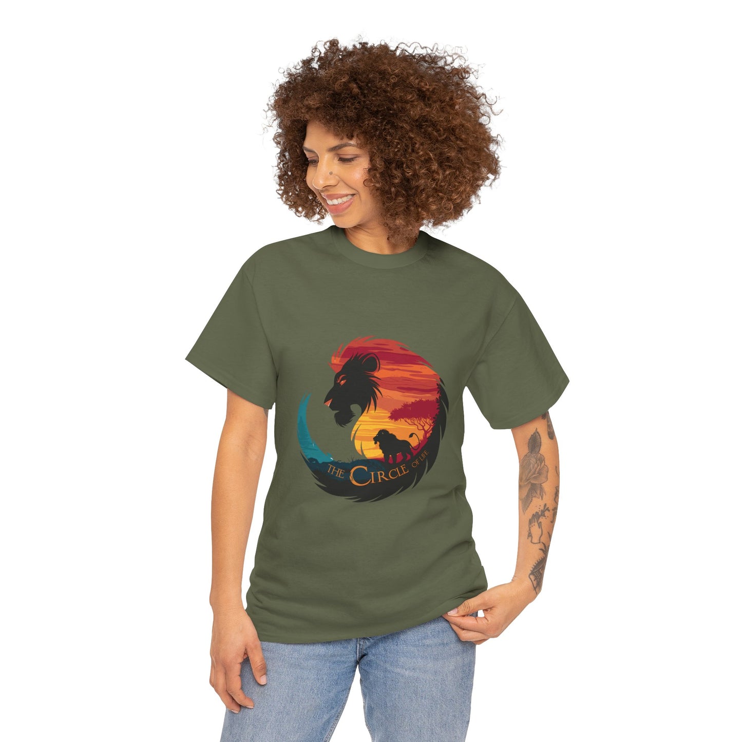 The Circle of Life Lion Shirt – Sunset Safari Wildlife Graphic Tee – Inspirational Nature T-Shirt for Animal Lovers & Adventure Fans