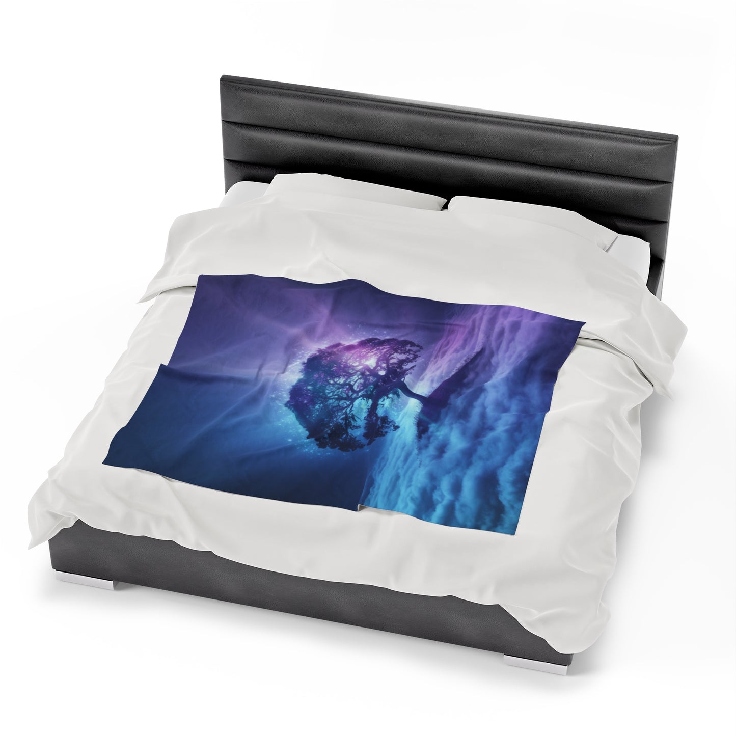 Plush Blanket Dreamy Tree in the Clouds Design