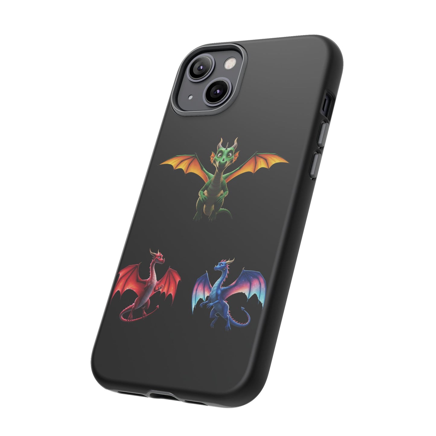 Vibrant Fantasy Dragon iPhone Case - Tough Armor Cover for iPhone 15/14/13 - Colorful Mythical Wings Gift for Dragon Lovers