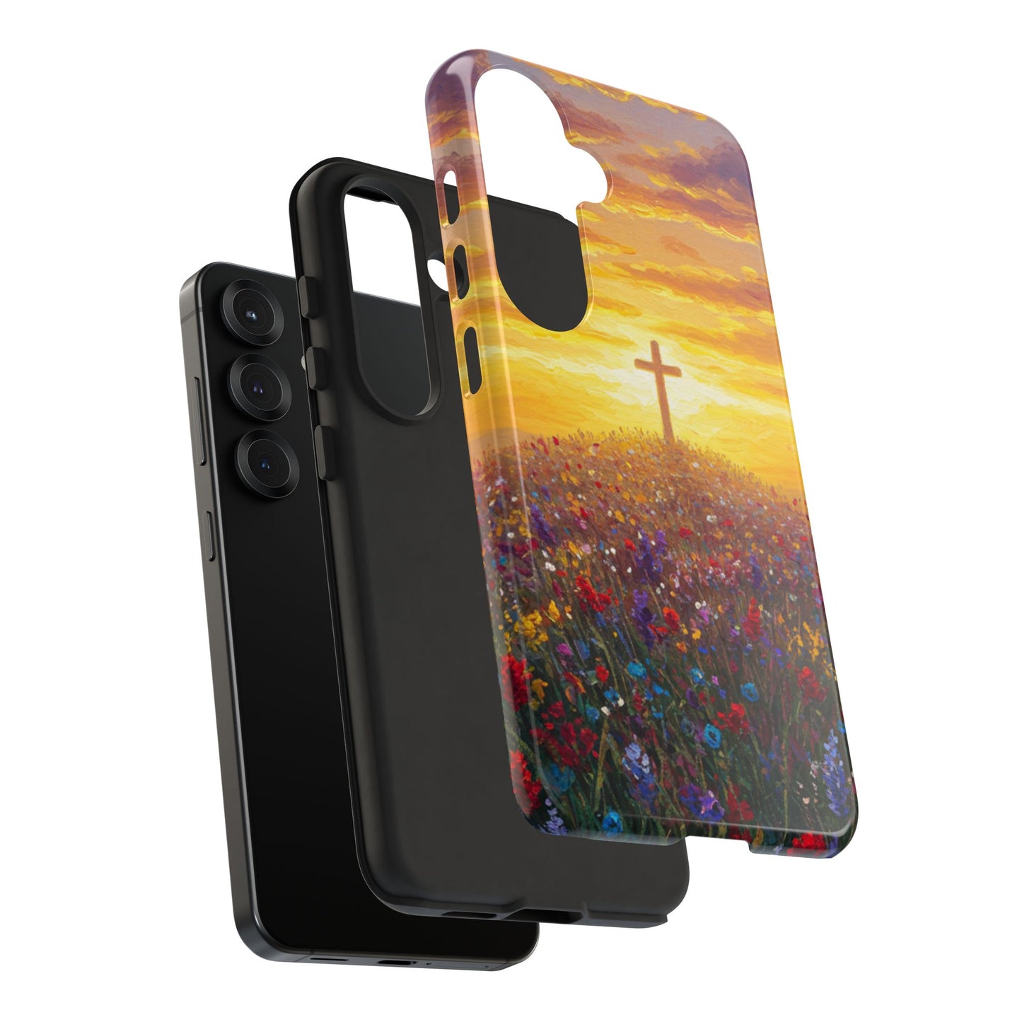 Samsung Phone Case - Monet Style Cross Christian Phone Case Spiritual Case Inspirational Samsung Case