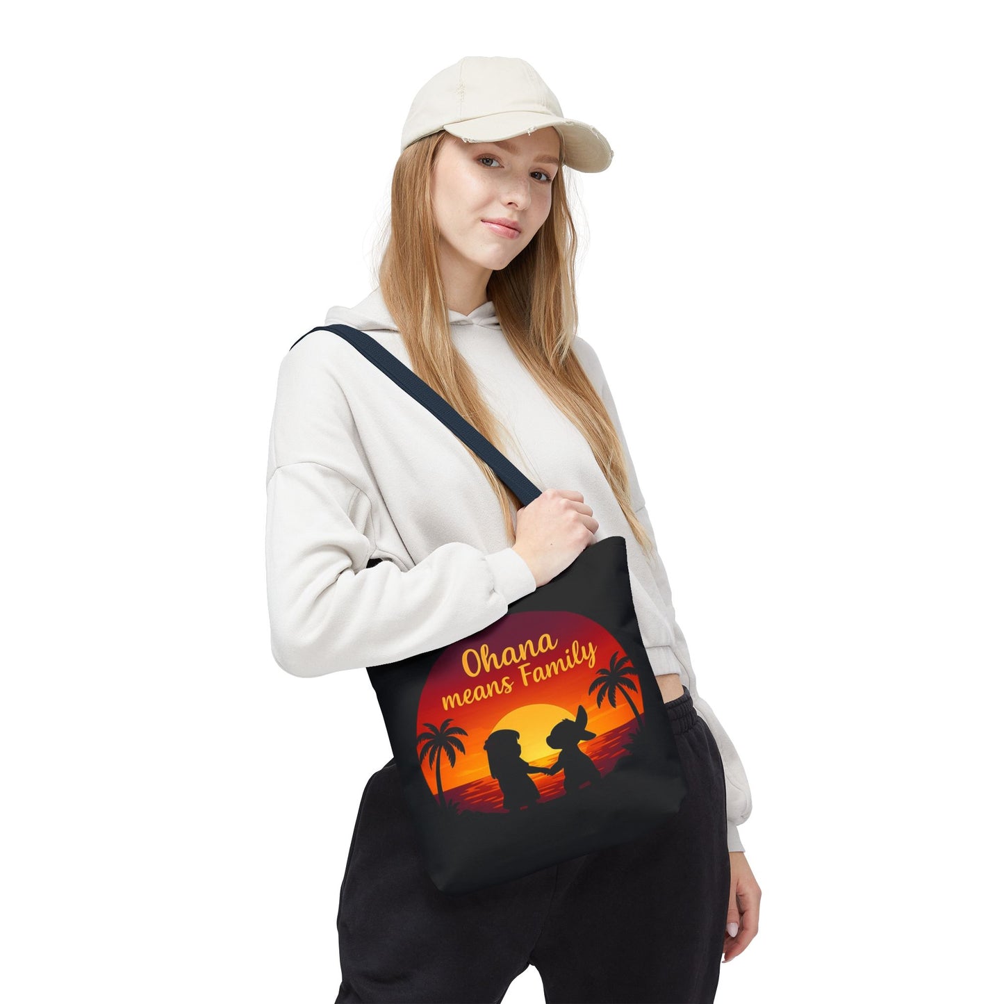 Ohana Means Family Tote Bag – Lilo and Stitch Inspired Bag, Hawaiian Quote, Disney Aesthetic Gift, Reusable Grocery or Beach Bag