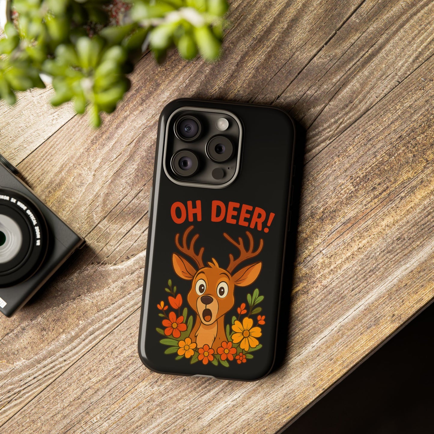 iPhone Case - Startled Deer 'Oh Deer' Nature Lover Phone Case Funny iPhone Accessory