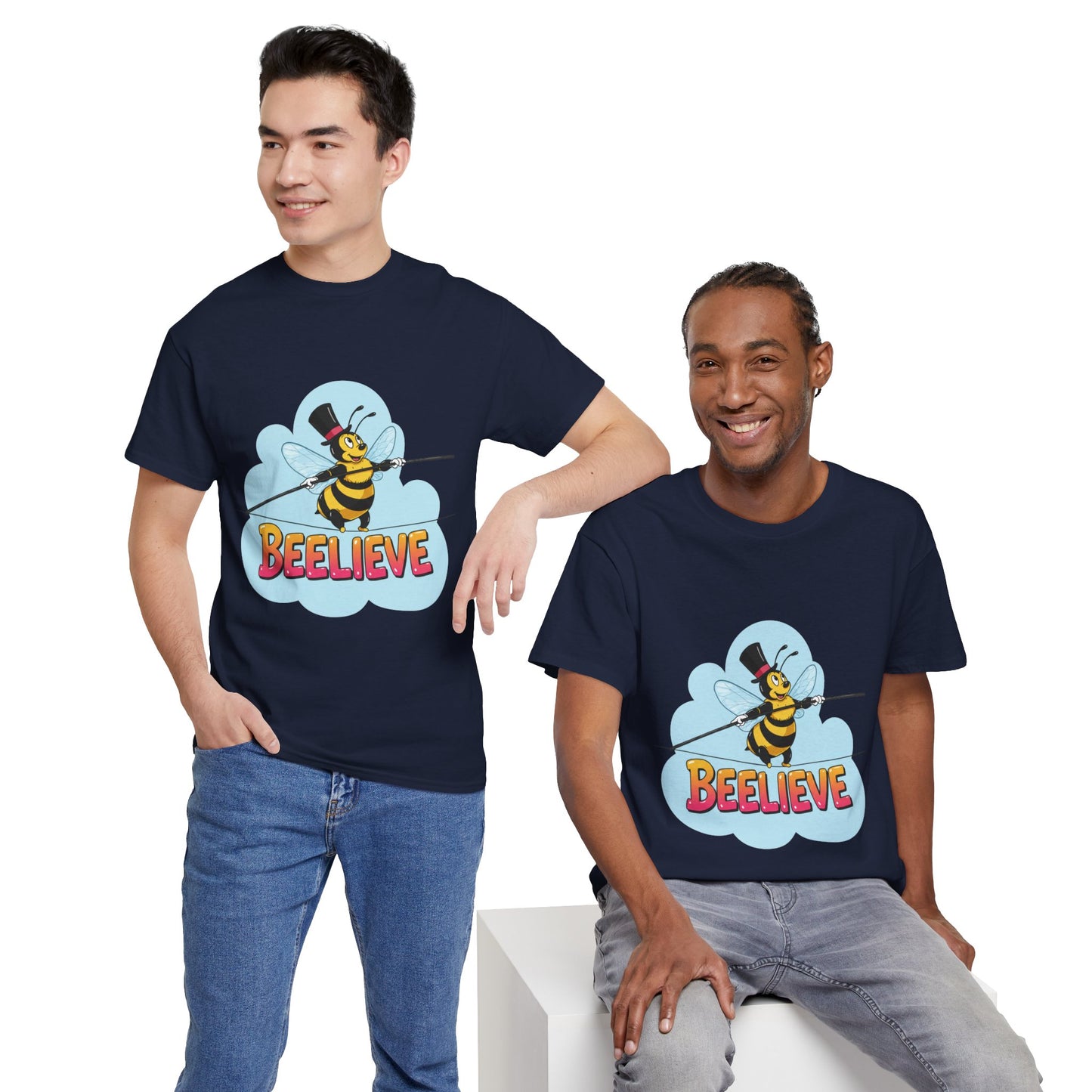 “Beelieve” Bee Pun T‑Shirt | Cute Bee Graphic Tee | Inspirational Pun Shirt | Funny Nature Lover Gift | Bee Belief Positive Vibes Tee