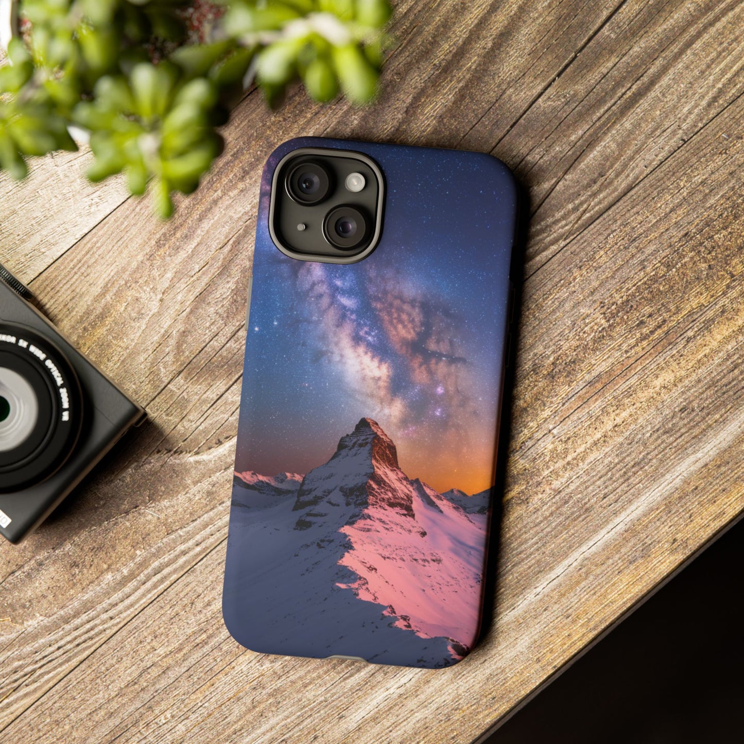 iPhone Case Mountain Top and Milky Way Nature Phone Case Unique Gift