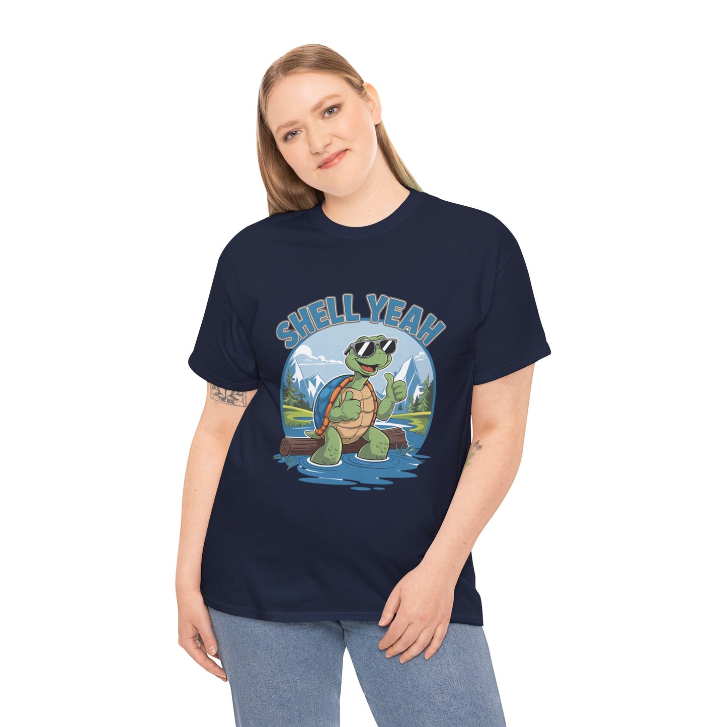 SHELL YEAH Turtle T-Shirt | Funny Cute Turtle Nature Graphic Tee | Handmade Animal Lover Gift | Eco Outdoor Adventure Shirt
