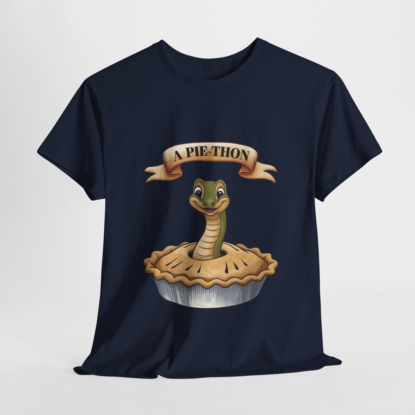 A Pie-Thon Funny Snake Pun Shirt – Cute Animal Joke T-Shirt – Quirky Graphic Tee for Pun Lovers, Reptile Fans, and Unique Gift Ideas