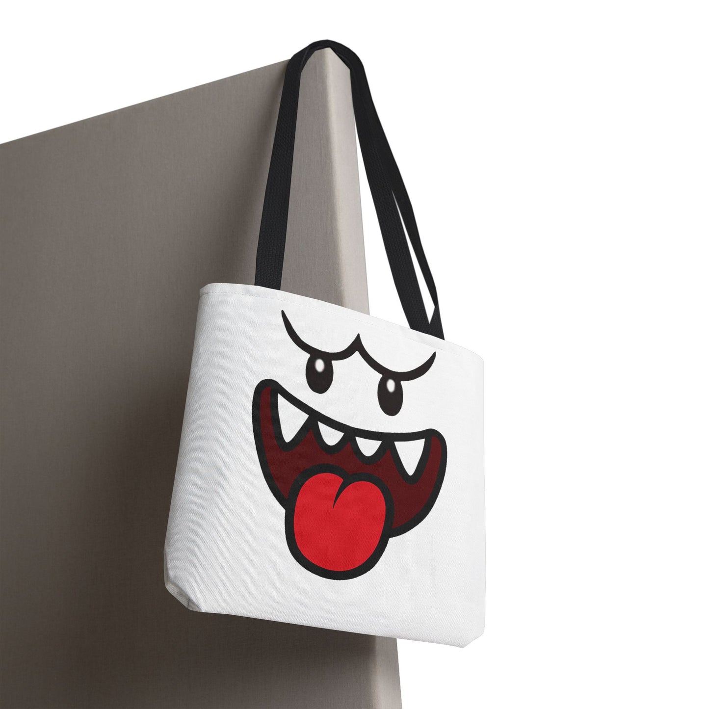 Funny Ghost Face Tote Bag, Spooky Halloween Shopping Bag, Creepy Cute Gamer Tote, Novelty Reusable Canvas Bag, Horror Themed Trick or Treat Bag