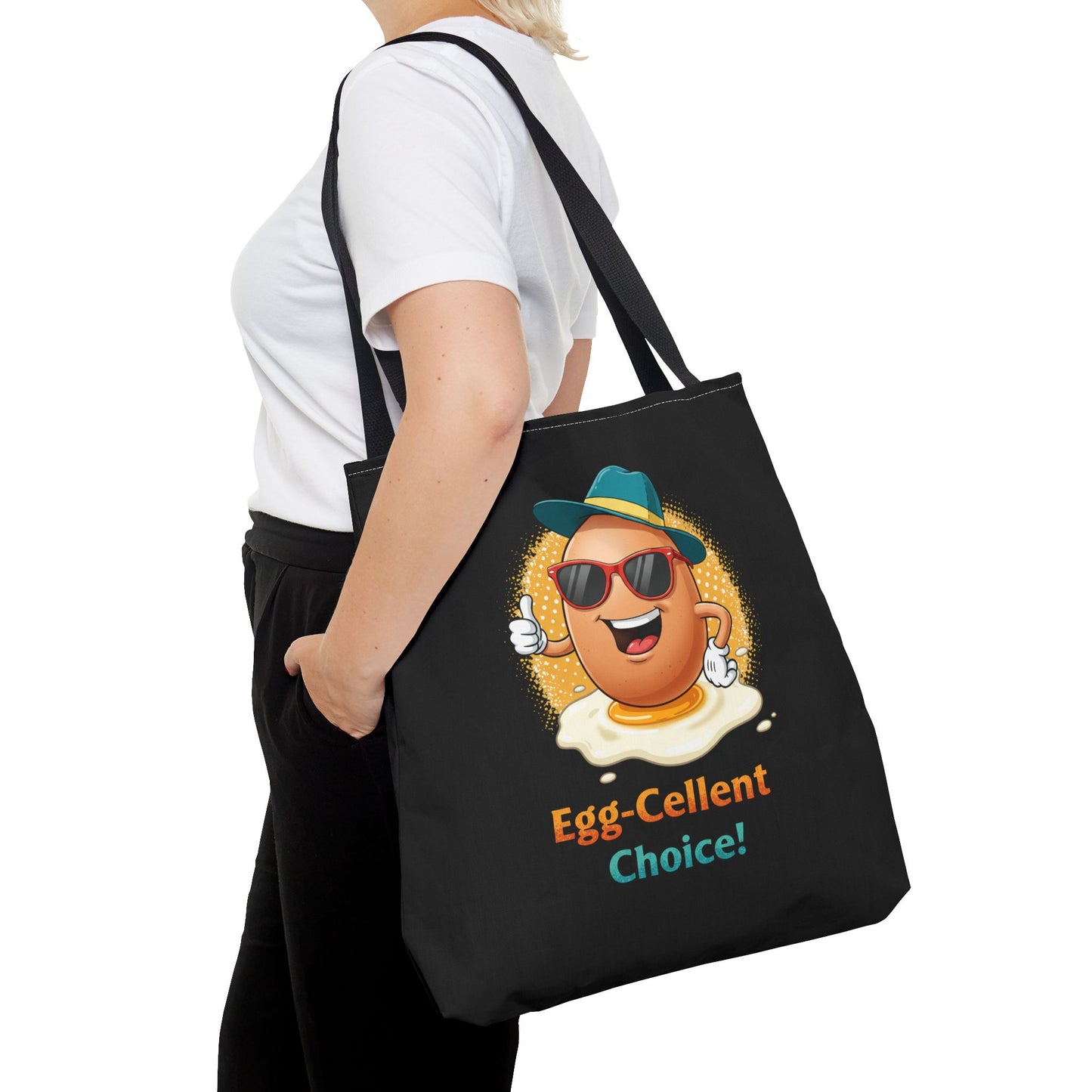 Tote Bag: Egg-Cellent Choice Thumbs Up Pun Design