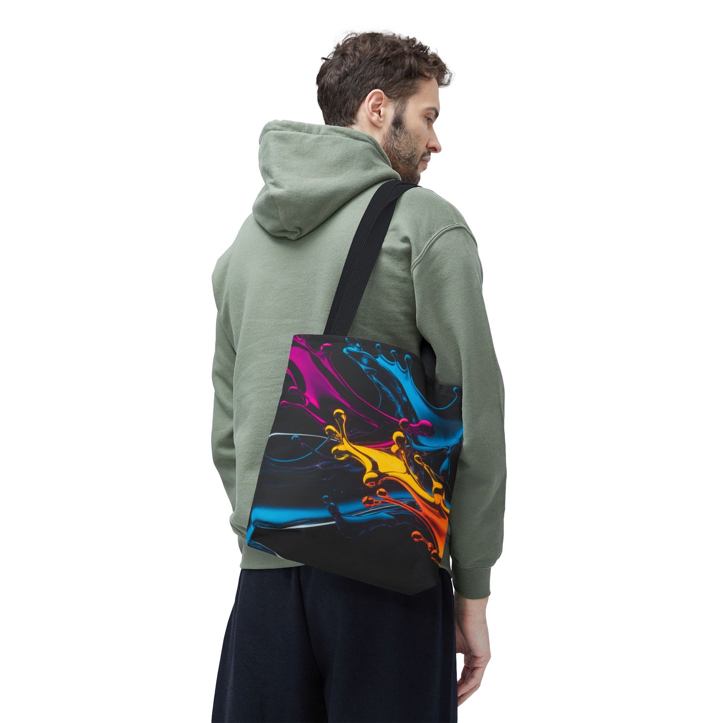 Abstract Neon Splash Tote Bag, Vibrant Colorful Art Bag, Reusable Shopping Bag, Modern Everyday Carryall, Bright Aesthetic Gift For Her