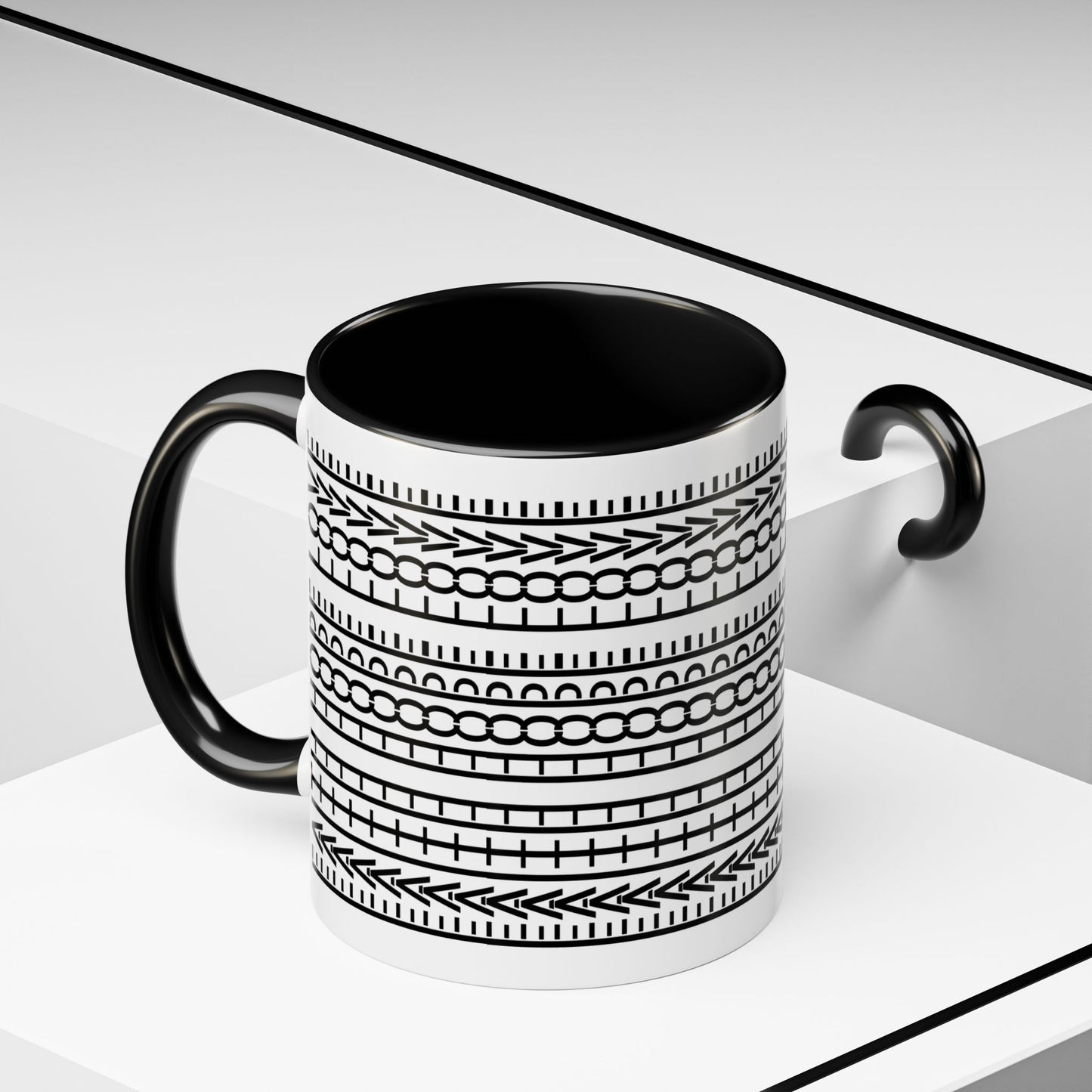Hidden Message Mug - Faith Hope Love Mug with Vertical Text Wrap, 11oz Christian Coffee Cup, Modern Minimalist Scripture Gift