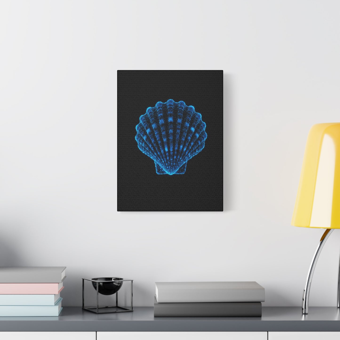 Blue Shell Canvas Art – Ocean-Inspired Home Decor