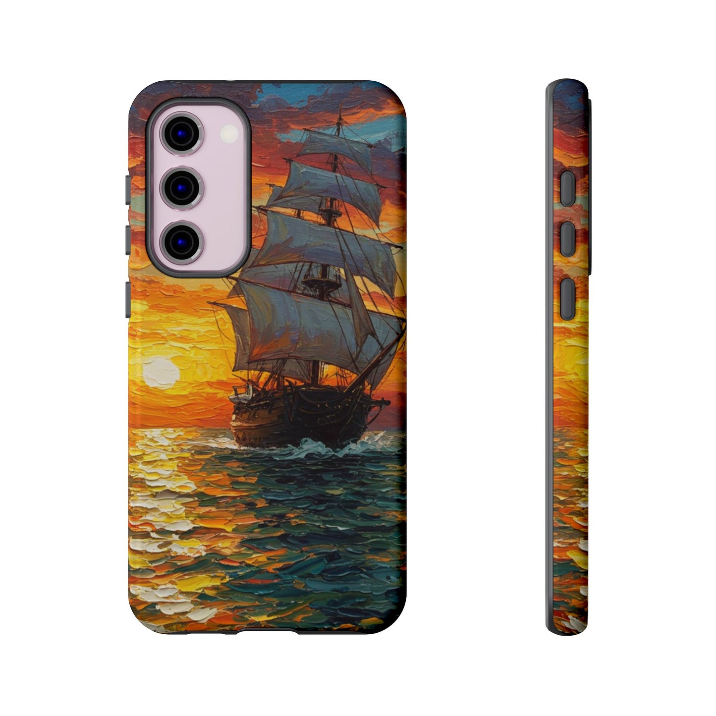 Samsung Galaxy Case - Ship Sailing at Sunset Design