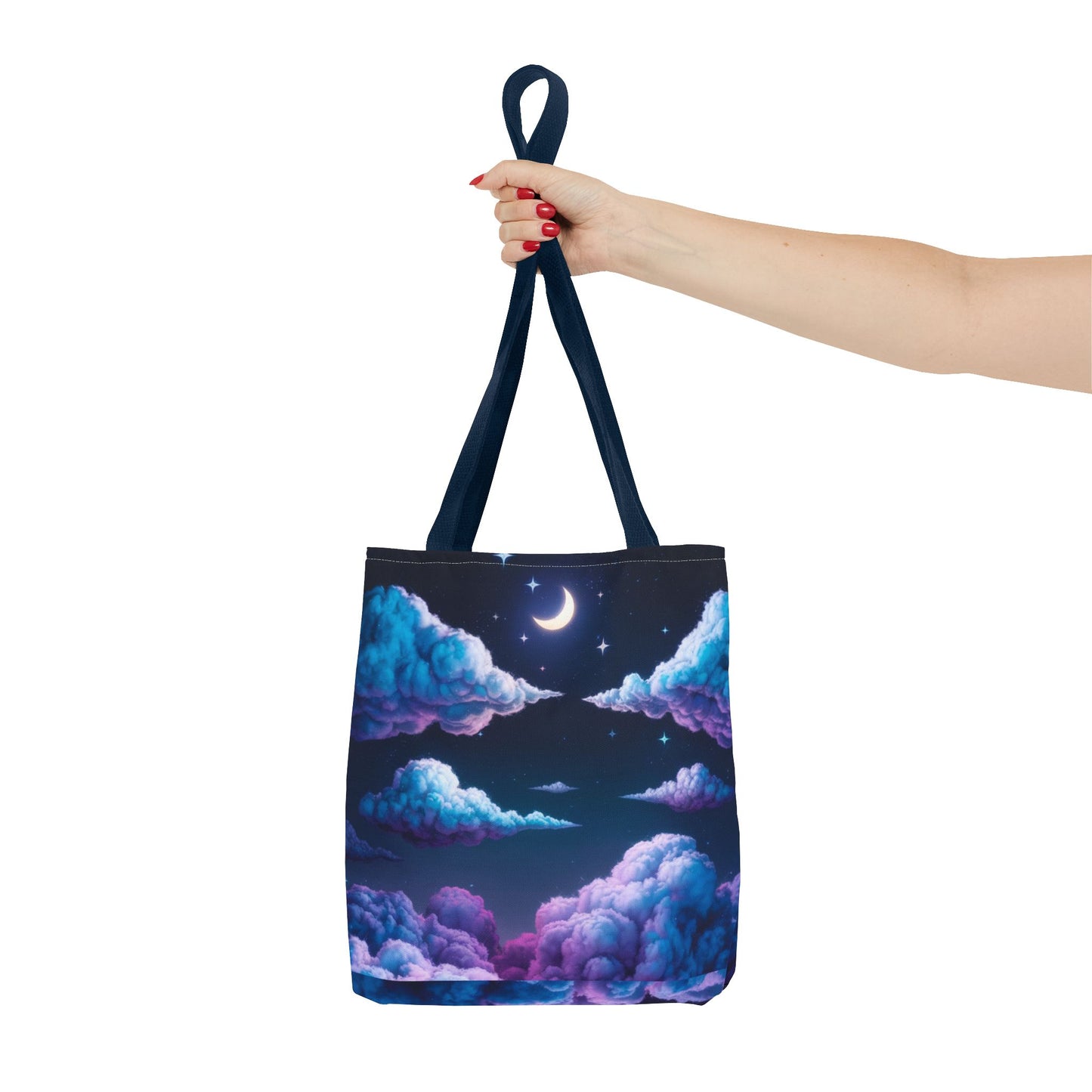 Dreamy Moon & Clouds Tote Bag • Celestial Night Sky Tote • Boho Moon Cloud Tote • Eco-Friendly Cosmic Art Tote • Gift for Stargazers