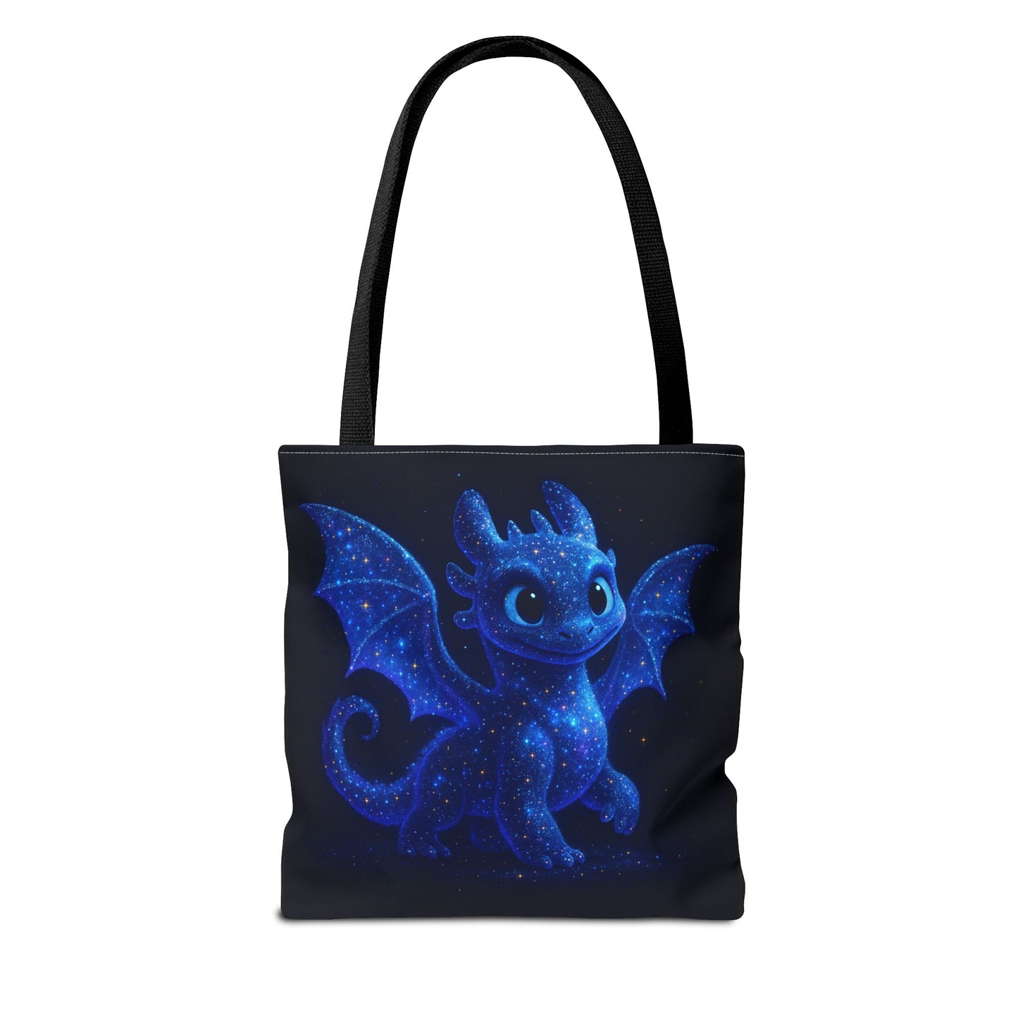 Galaxy Dragon Tote Bag, Cosmic Blue Dragon Shoulder Bag With Starry Night Design, Fantasy Art Reusable Tote For Gifts And Everyday Use