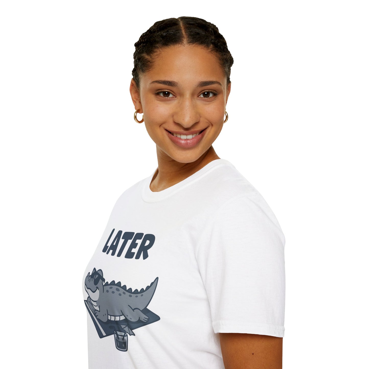 Later Gator Lounge Graphic Tee - Funny Alligator T-Shirt, Summer Vacation Humor, Cute Animal Tee, Relax Gift for Him and Her