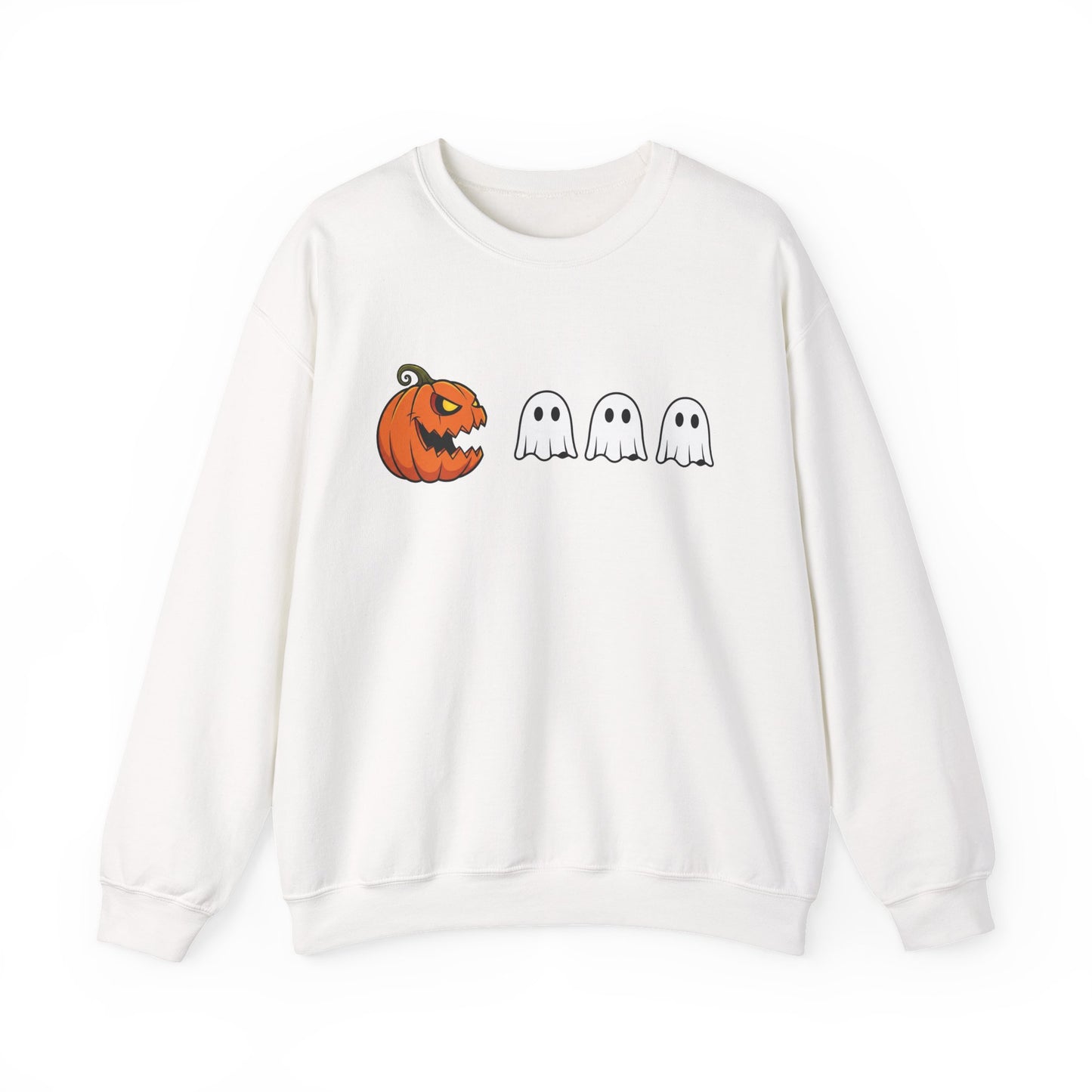 Pumpkin Ghost Sweatshirt, Funny Halloween Crewneck, Spooky Ghost Sweater, Cute Pumpkin Sweatshirt, Fall Outfit, Scary Face Sweatshirt