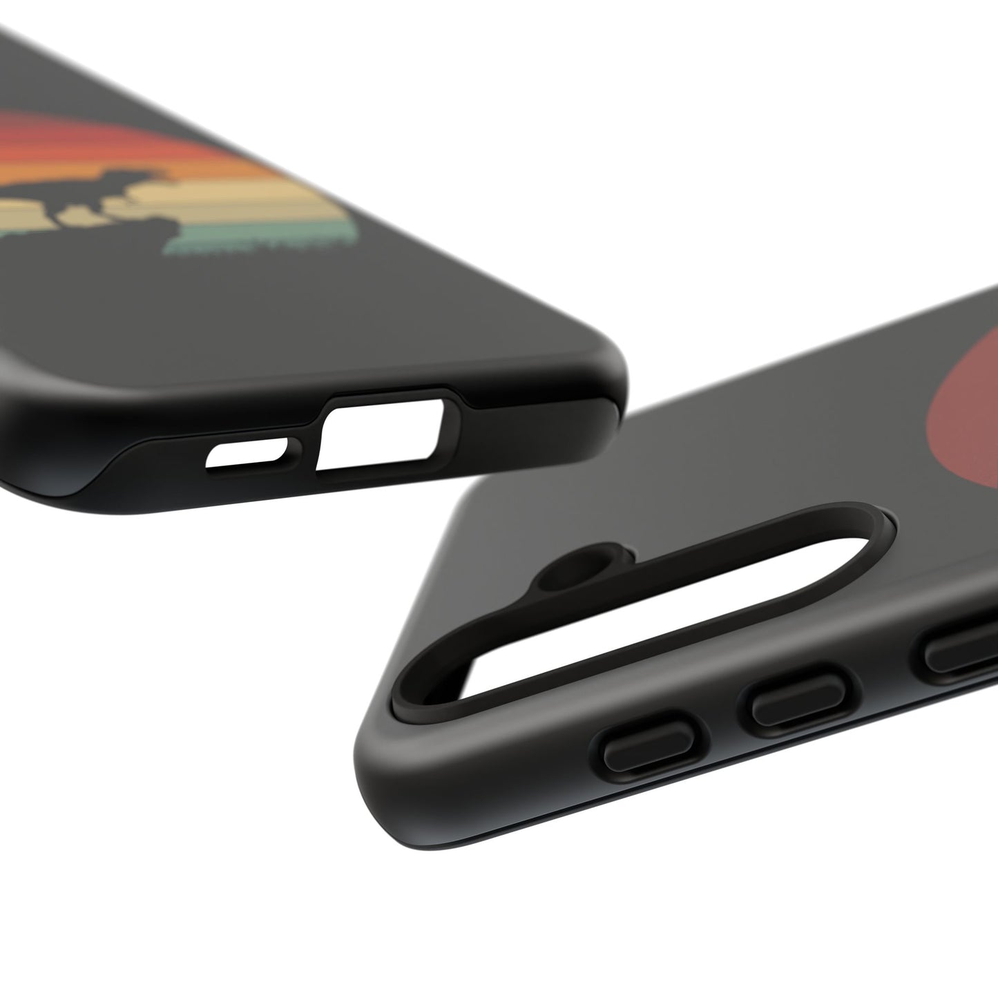 Retro Sunset Dinosaur Samsung Case | T-Rex Silhouette Vintage Gradient Cover for Galaxy S25/S24/S23 Series Dinosaur Phone Case