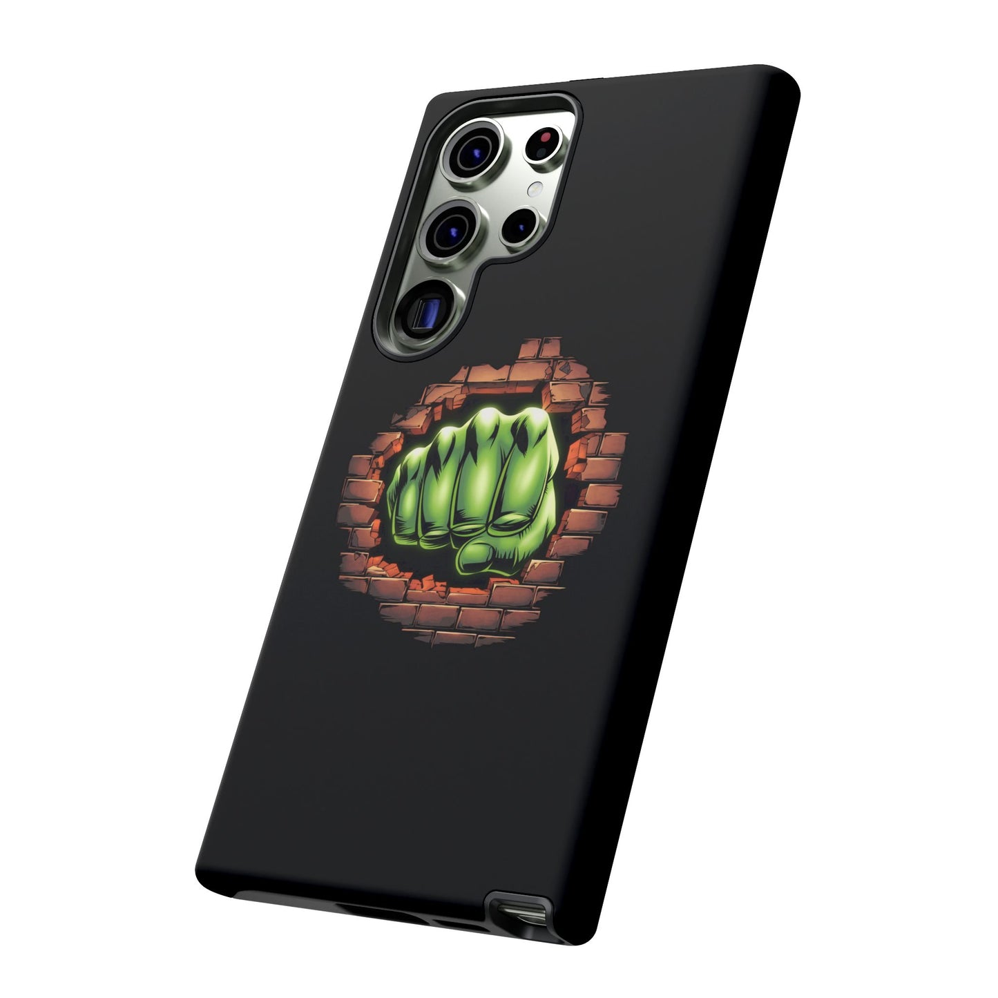 Samsung Phone Case, Green Fist Smashing Wall Design, Comic Book Phone Case, Geeky Case