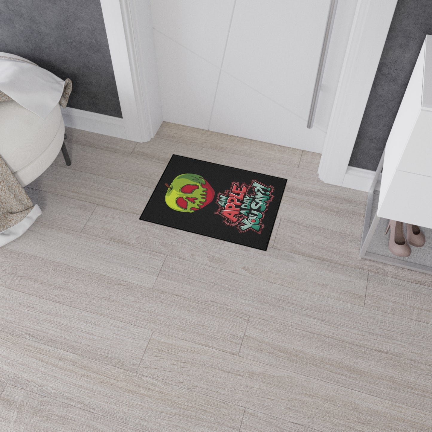 Floor Mat - Poison Apple 'An Apple a Day You Say' Fun Design