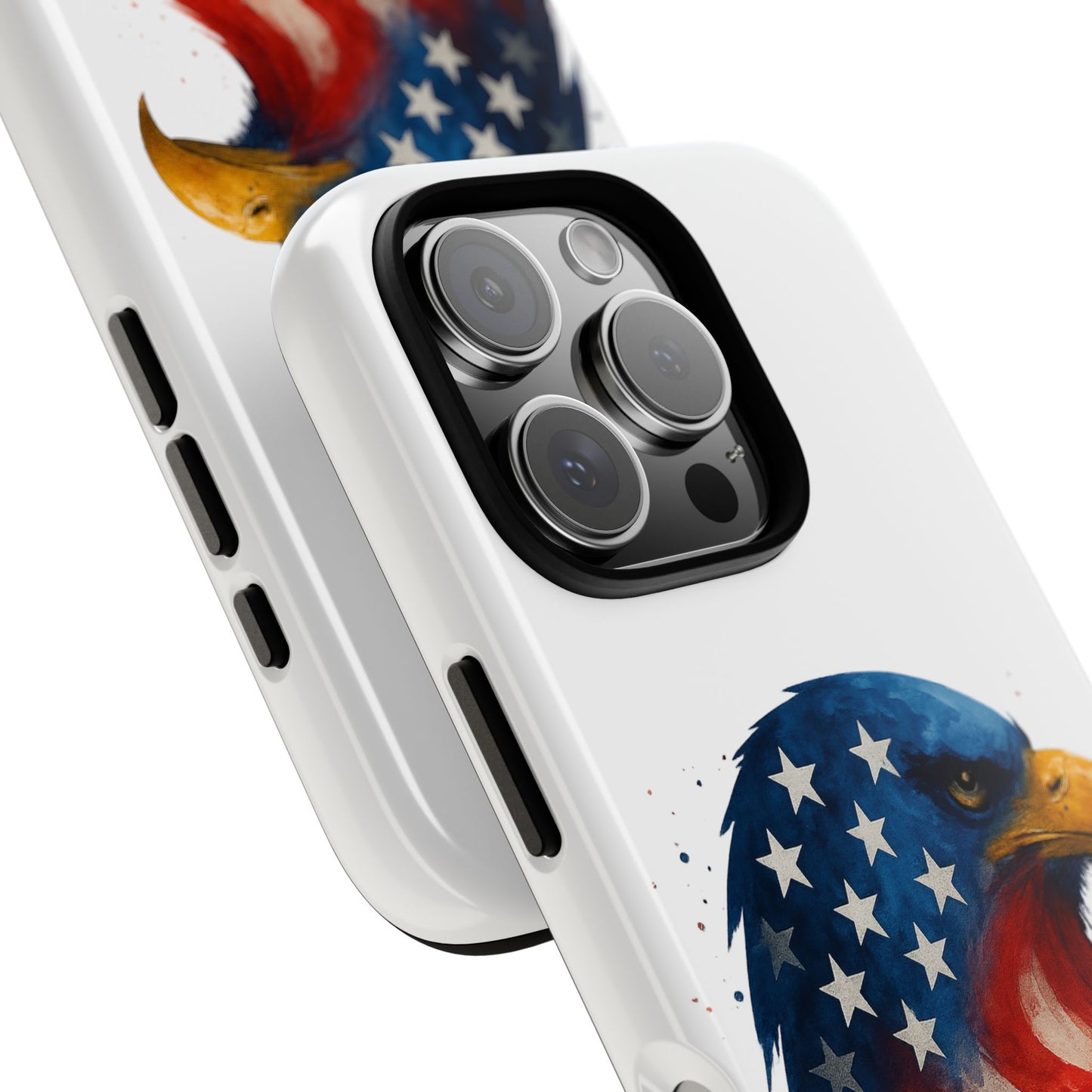 Patriotic Eagle iPhone Case - USA Flag Tough Cover, Dual-Layer Rugged Protection, 4th of July and Veteran Gift