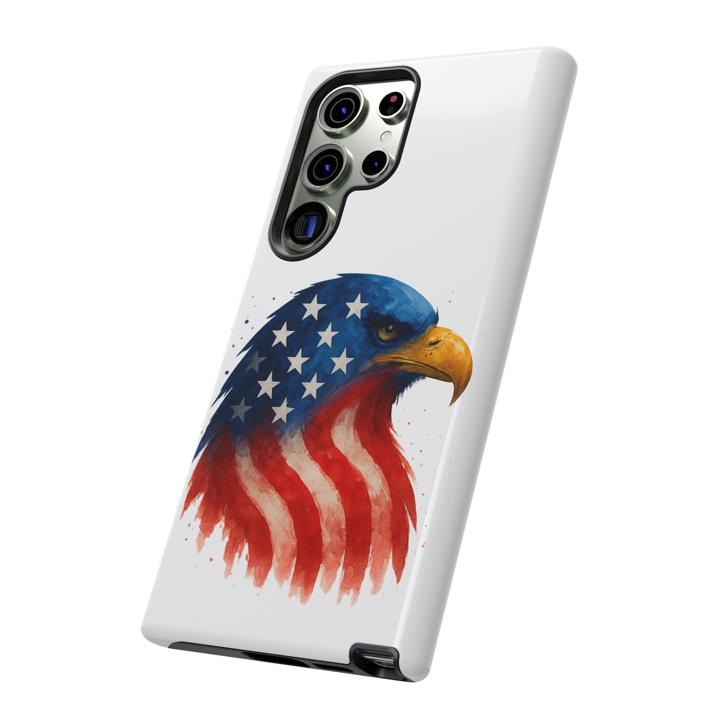 Patriotic Eagle Samsung Case - USA Flag Rugged Tough Cover, Dual-Layer Protection, Veteran and 4th of July Gift Galaxy Series