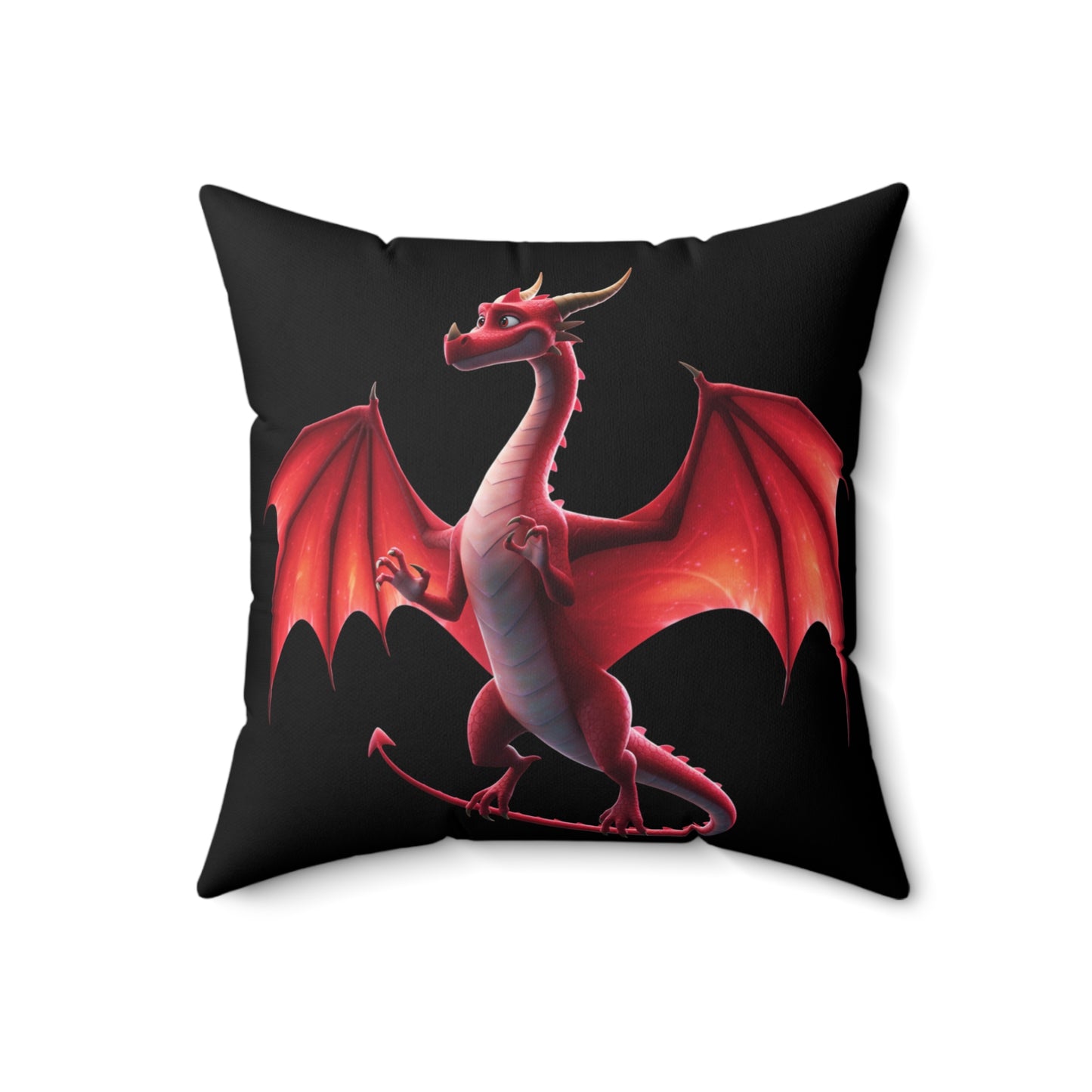 Double-Sided Dragon Pillow - Red & Blue Dragon Art Cushion - Fantasy Gamer Decor Gift for Dragon Lovers, DnD, Kids & Teens Room