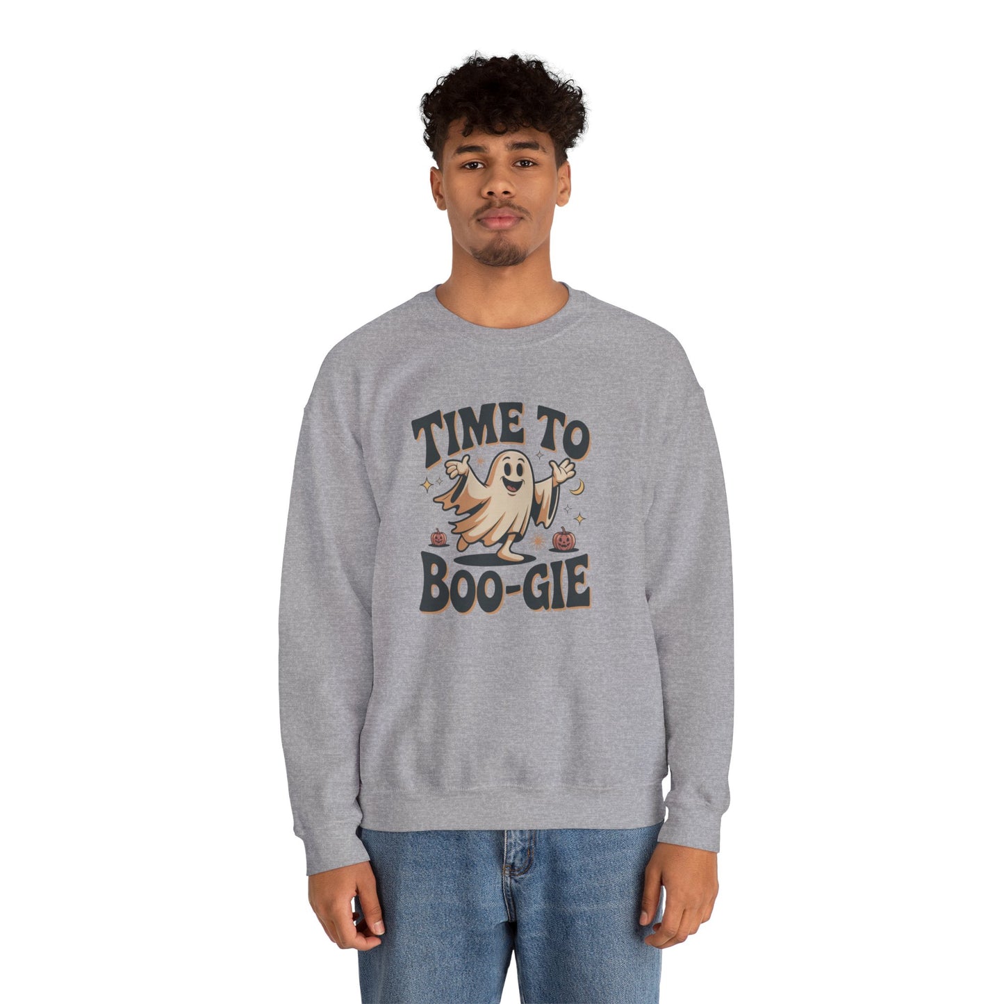 Time to Boo-gie Sweatshirt, Cute Ghost Halloween Crewneck, Spooky Sayings Graphic Pullover, Boo-gie Ghost Sweater, Fall Spooky Season Outfit