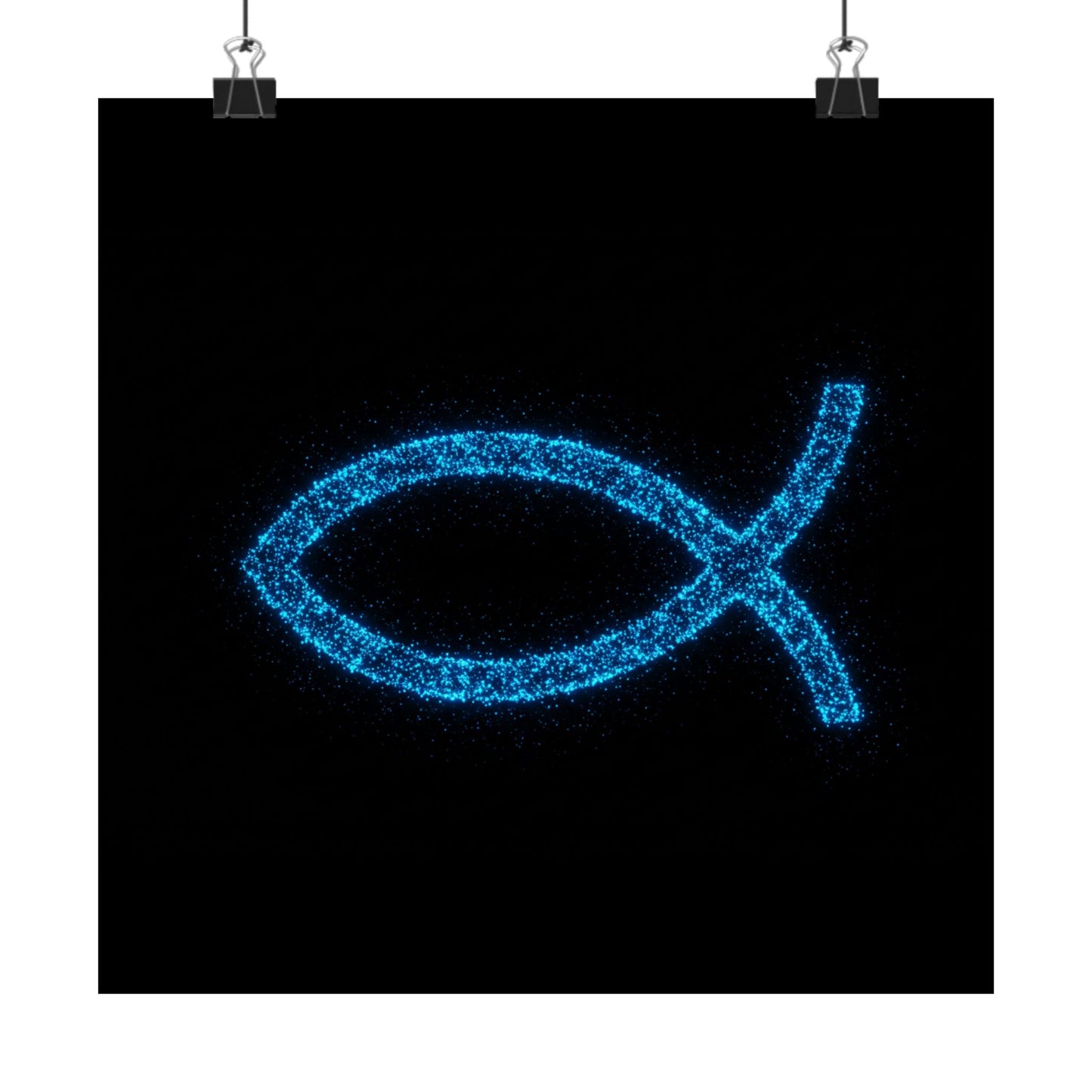 Sparkling Fish Symbol Matte Vertical Poster - Faith-Inspired Art for Home Decor
