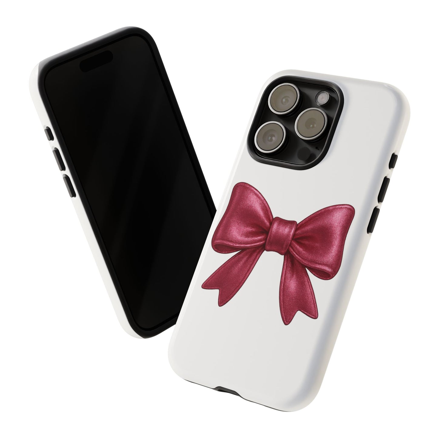 Pink Bow iPhone Case – Cute Girly Phone Cover – Glossy Ribbon Coquette Case – Soft Girl Aesthetic Accessory – Gift for Her iPhone
