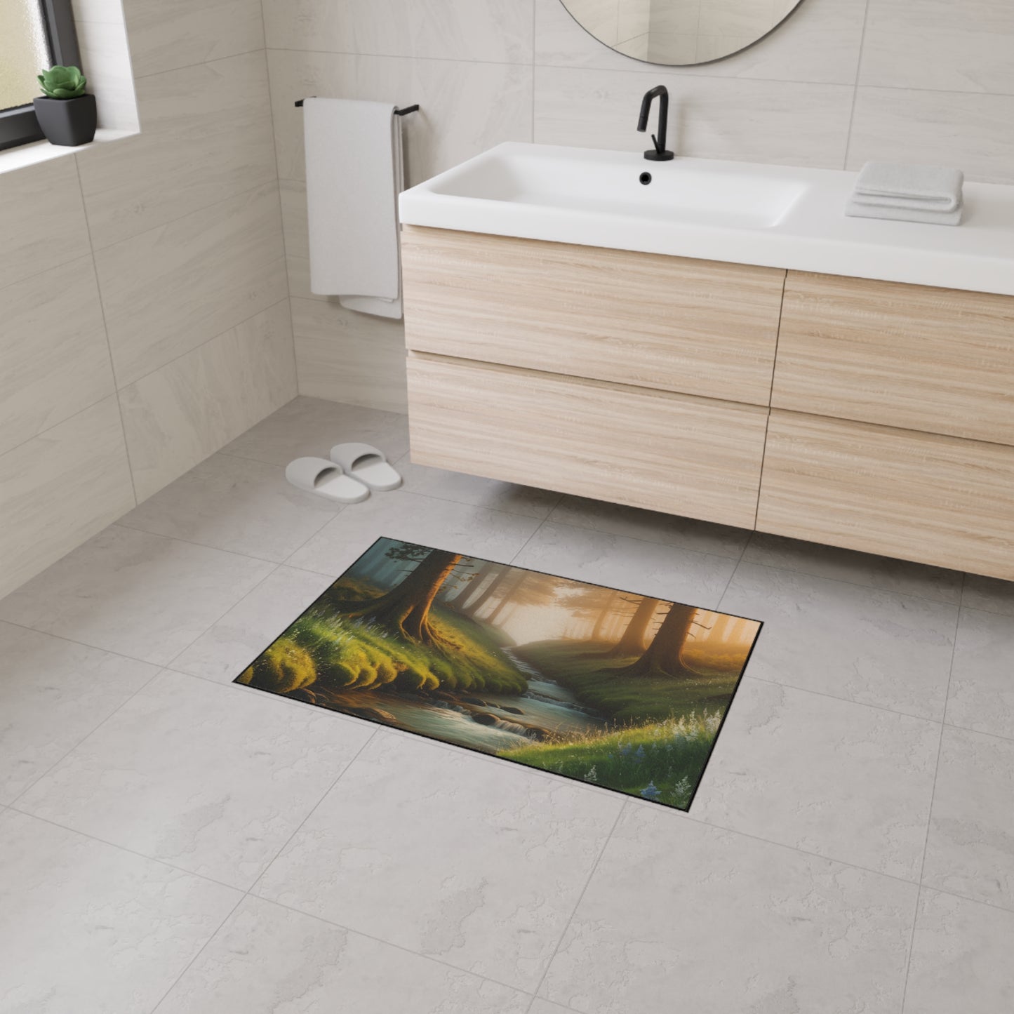 Nature Floor Mat Forest Welcome Mat Stream Door Mat