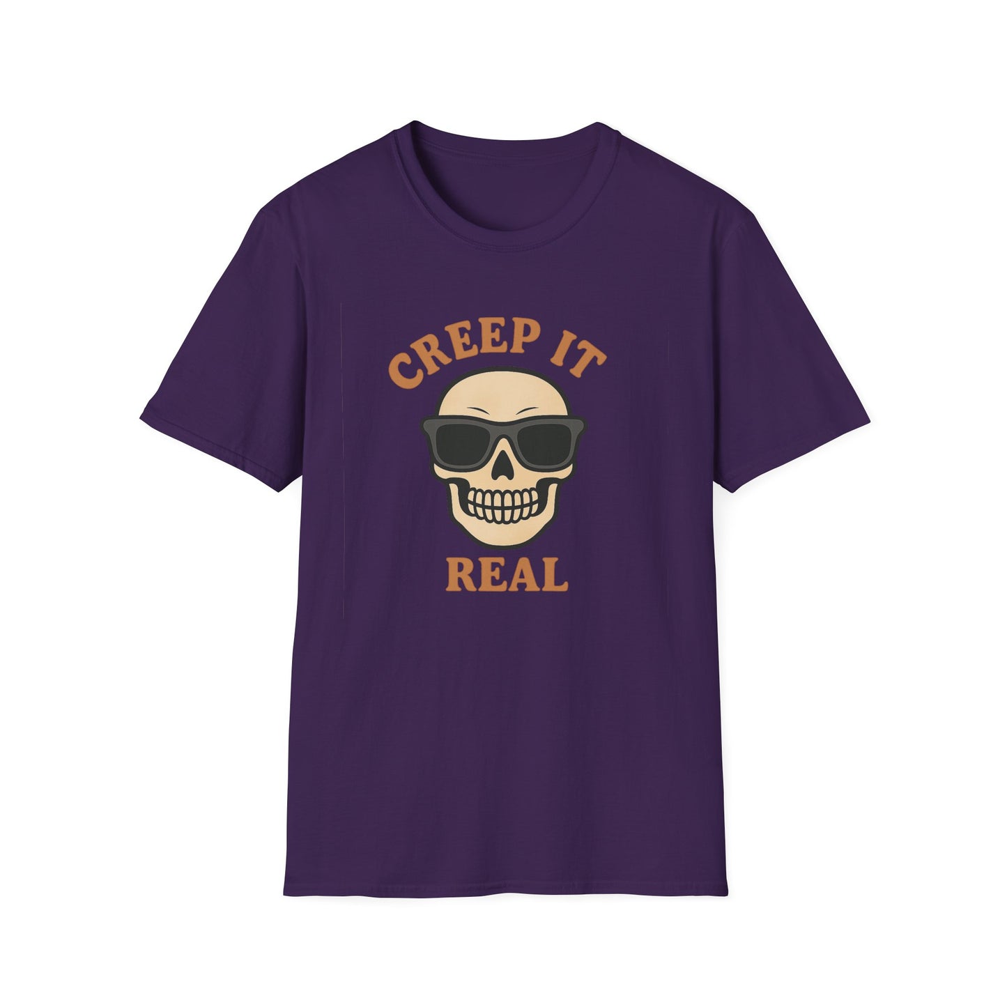 Creep It Real Shirt - Funny Skull Halloween T-Shirt, Spooky Season Graphic Tee, Cool Skeleton with Sunglasses, Humorous Fall Top