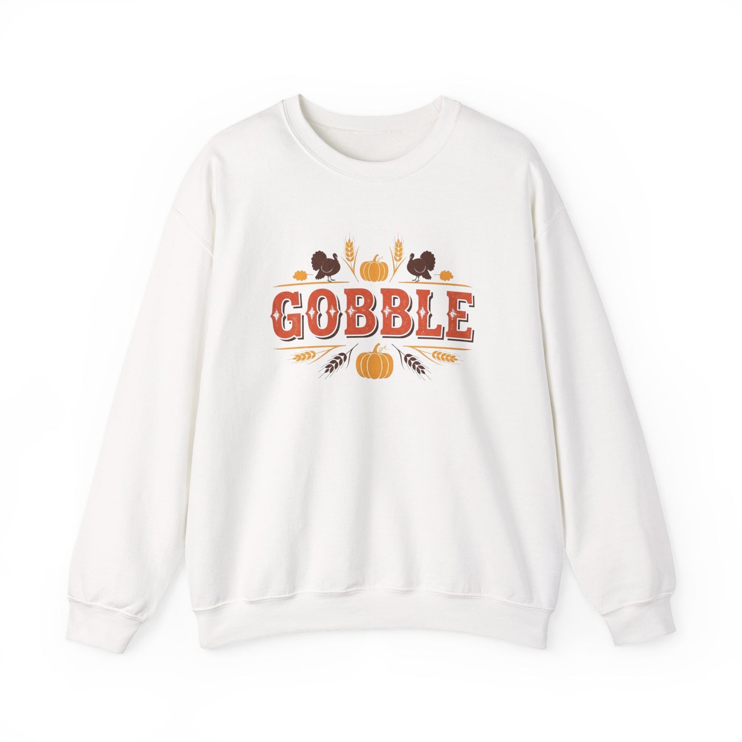 Gobble Thanksgiving Sweatshirt, Fall Pumpkin Turkey Shirt, Cozy Autumn Crewneck, Cute Gobble Pullover, Thanksgiving Dinner Outfit
