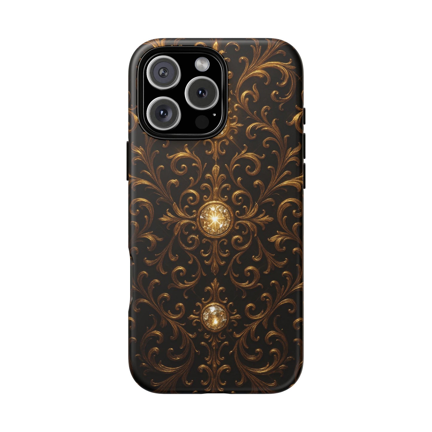 Baroque iPhone Case β Elegant Gold Floral Scroll Design for iPhone 16, 15, 14, 13, Pro Max & More