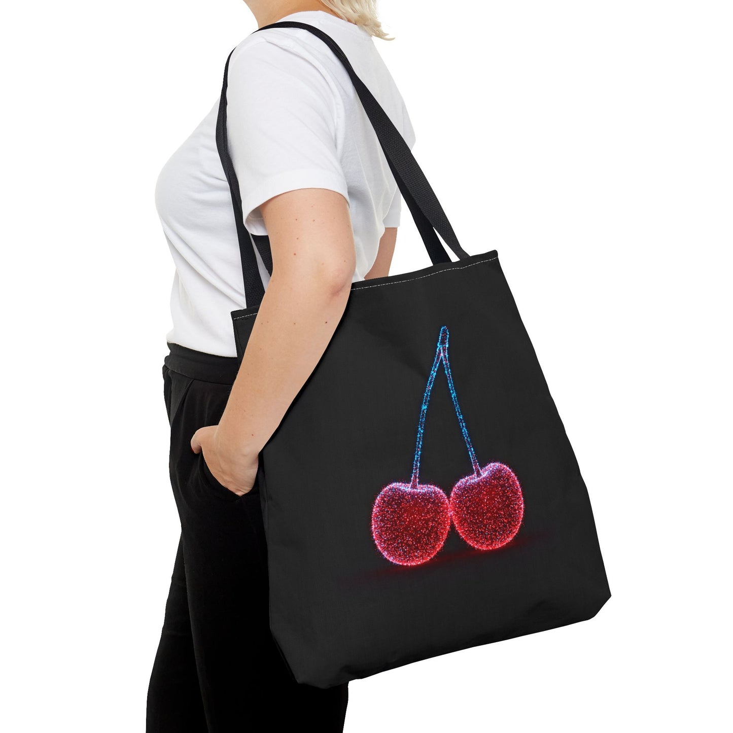 Sparkling Cherry Tote Bag Reusable Bag Shopping Bag Cherry Bag Reusable Tote