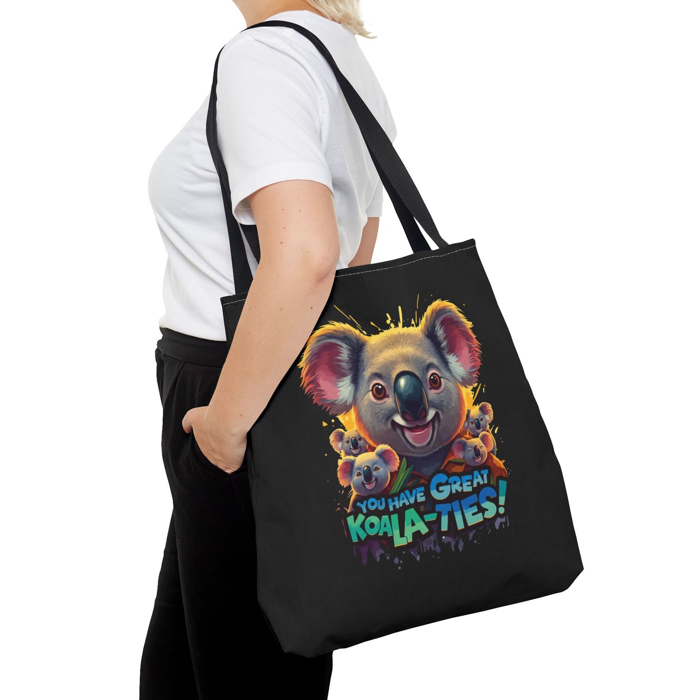 Koala Tote Bag – Funny Animal Pun Bag with Cute Koala Design – Reusable Grocery, Beach, or Everyday Carry Bag – Gift for Koala Lovers