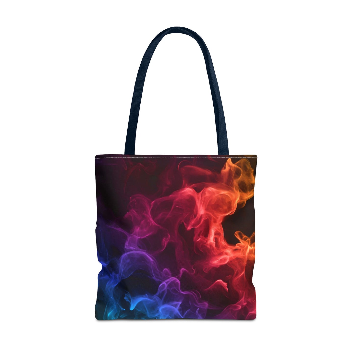 Chromatic Ember Tote Bag, Colorful Smoke Art Design With Red, Blue, And Orange Hues, Abstract Reusable Tote For Artists, Gifts, And Everyday Use