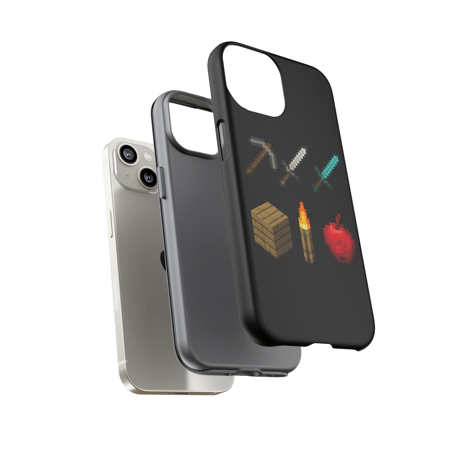 Pixel Art iPhone Case - Gaming-Inspired Tough Case for Gamers inspired by Minecraft Phone Case