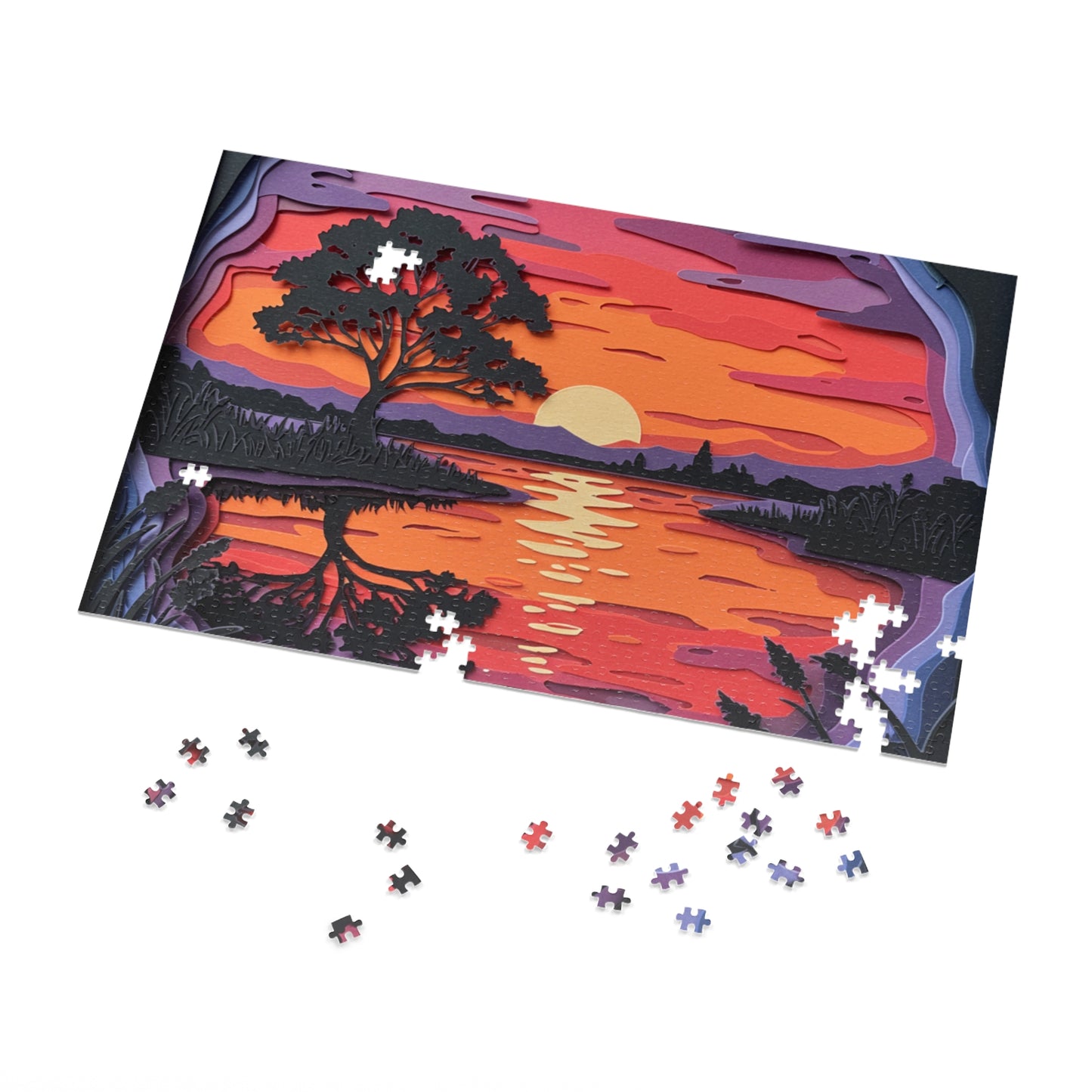 Sunset Paper Art Jigsaw Puzzle